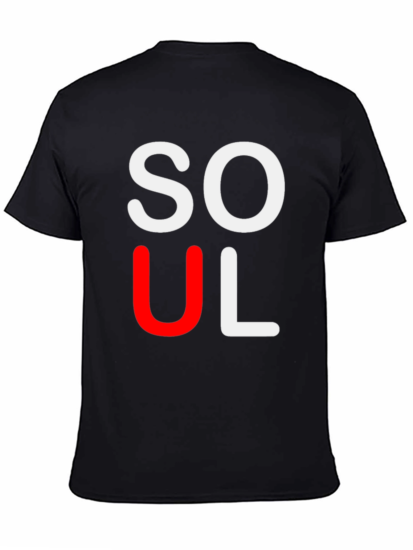 Black Stylish "SOUL" Graphic Tee - Black view 4