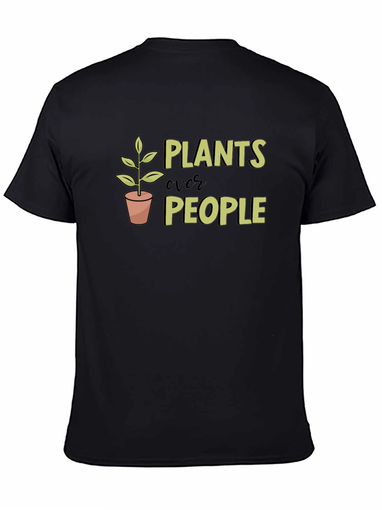 Black Plants Over People Graphic Tee - Black view 4