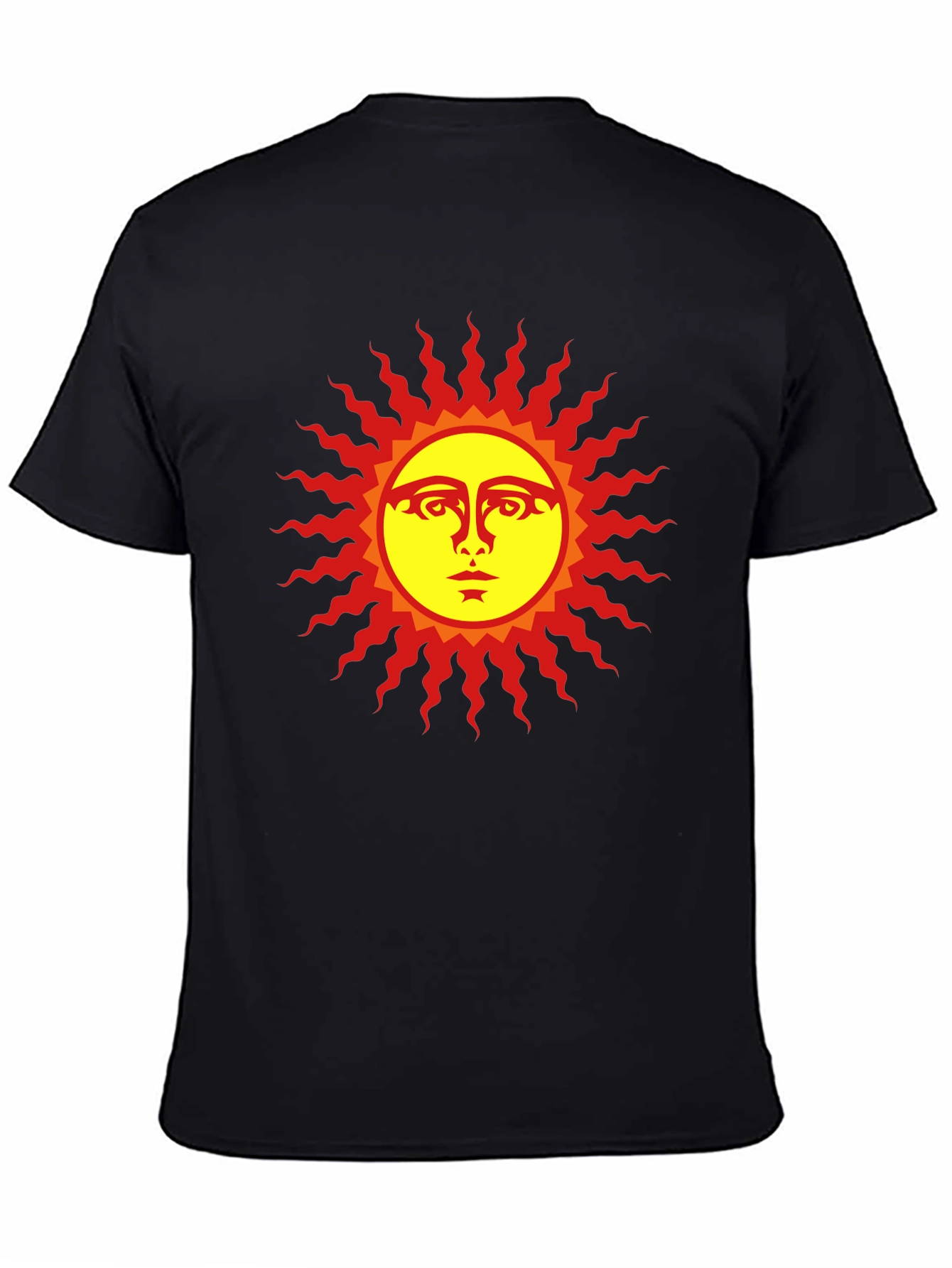 Black Sun Face Graphic Black T-Shirt view 4