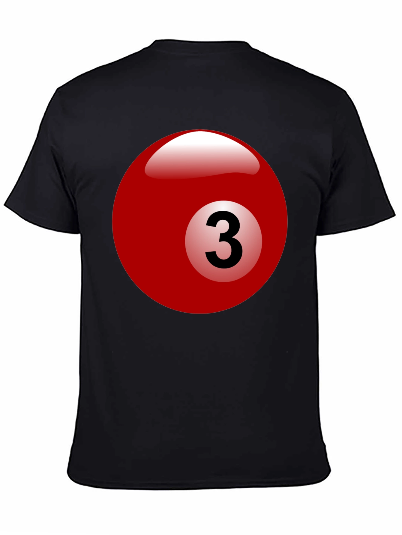 Black Billiard Ball #3 Graphic T-Shirt - Cool Casual Tee view 4