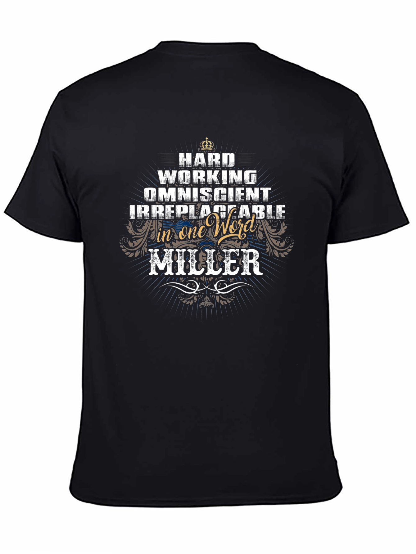 Black Hard Working Miller T-Shirt view 4
