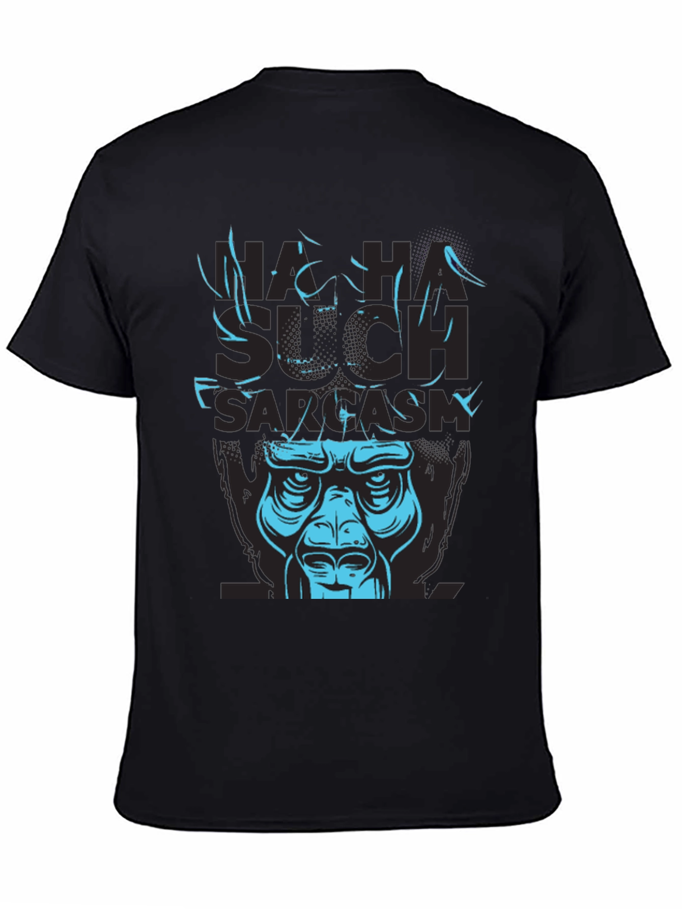 Black Sarcastic Gorilla Graphic Tee - Men's Black T-Shirt view 4