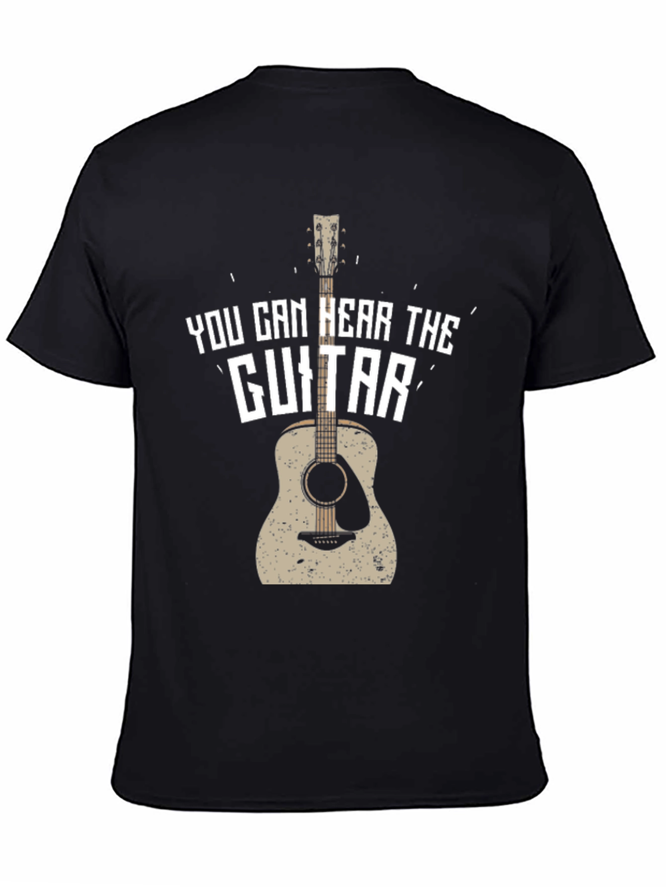 Black You Can Hear The Guitar T-Shirt view 4