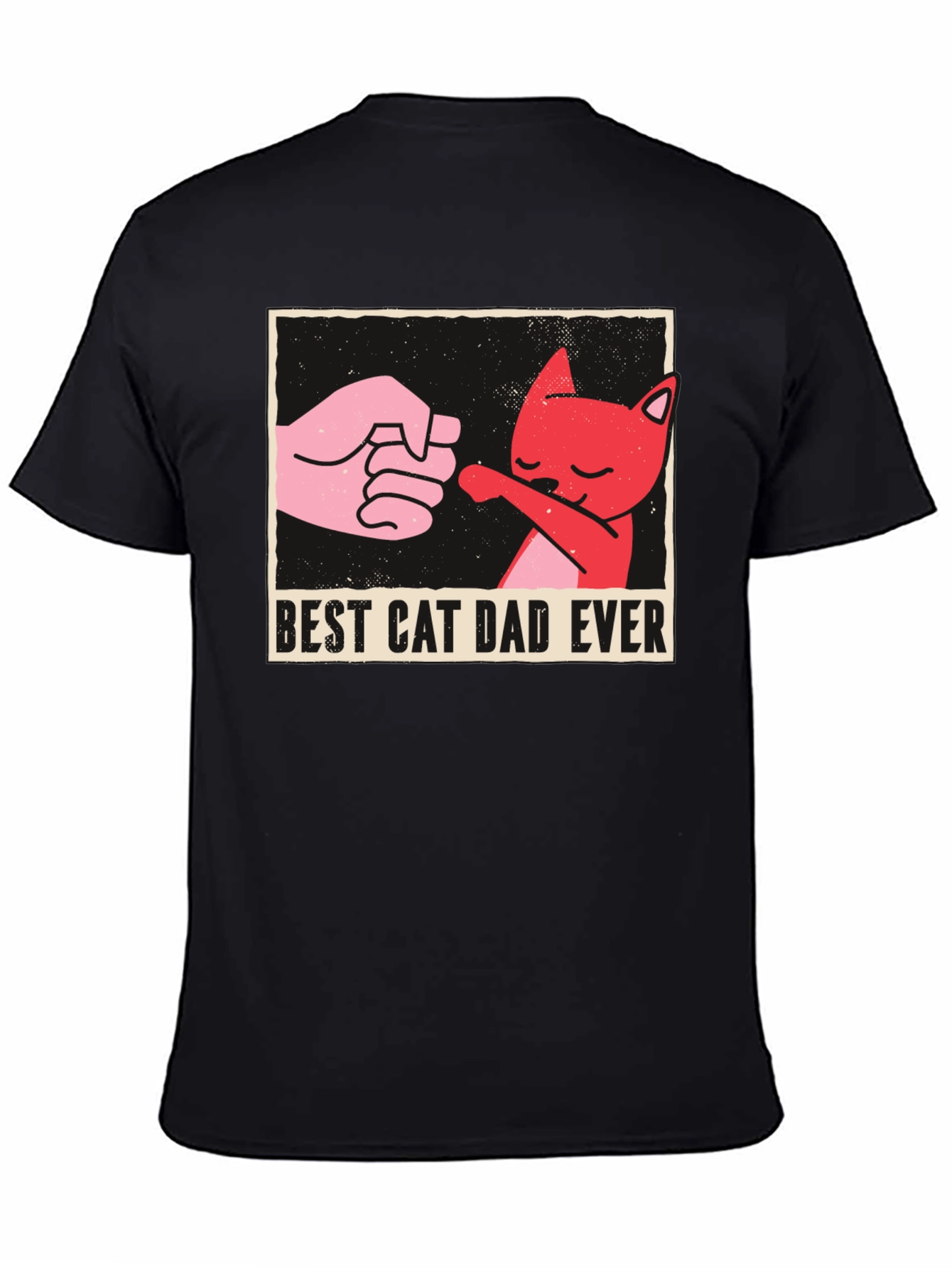 Black Best Cat Dad Ever Graphic Tee - Fun Novelty Shirt view 4