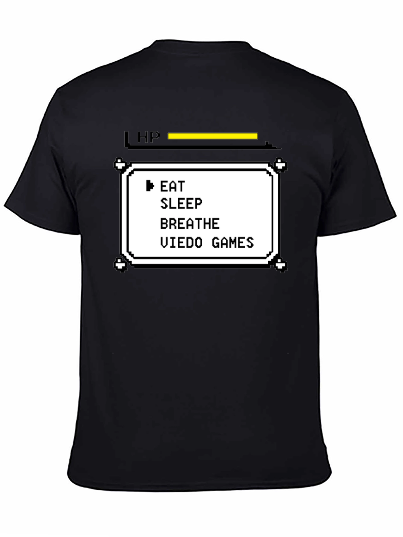 Black Gamer Life Stats T-Shirt - Eat Sleep Breathe Video Games view 4