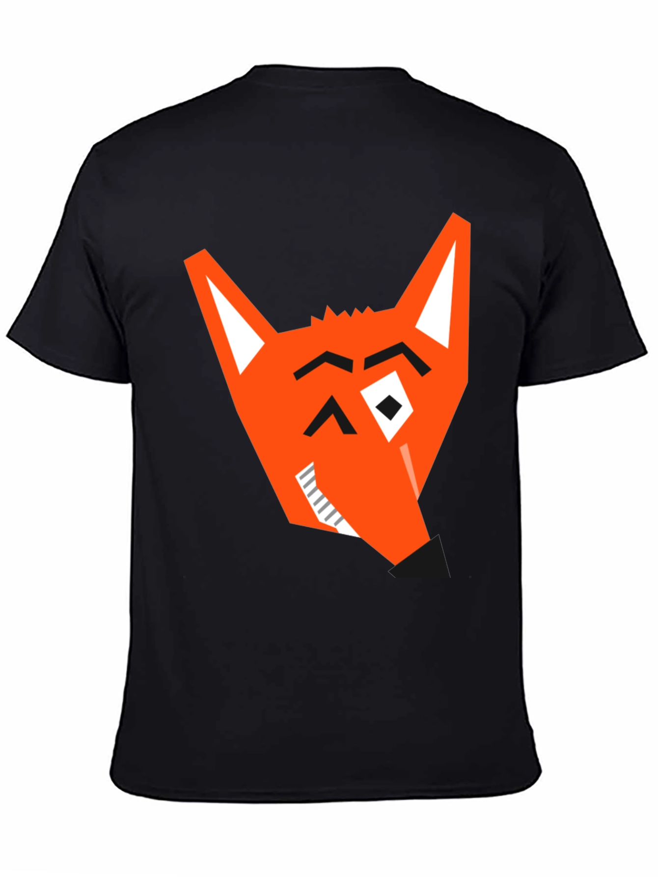 Geometric Fox Graphic Tee - Modern Black T-Shirt - 4