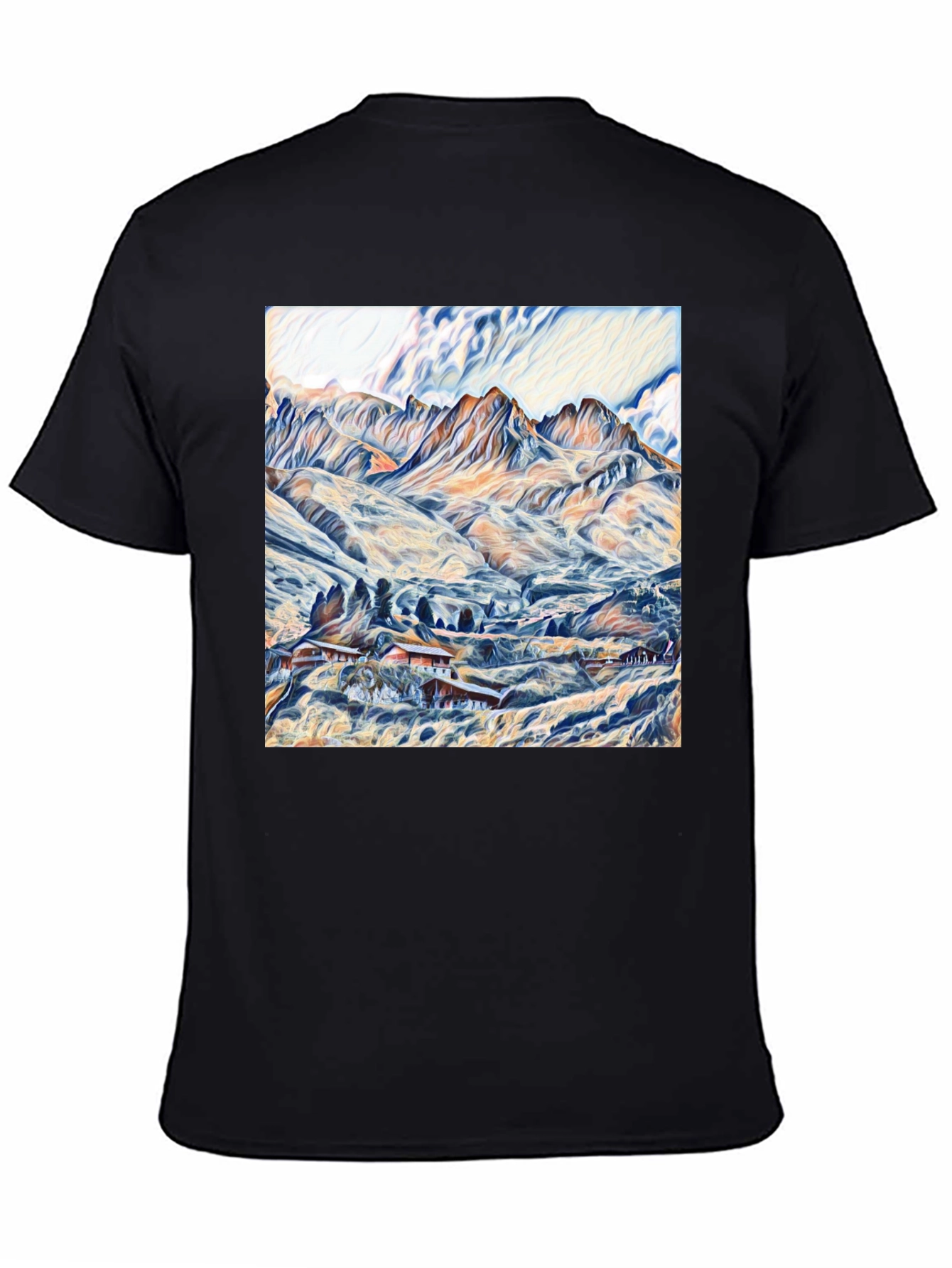 Black Mountain Vista Graphic Tee - Artistic Design view 4