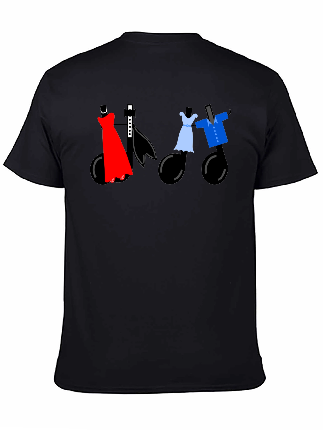 Black Dancing Notes Tee - Stylish Musical Apparel view 4