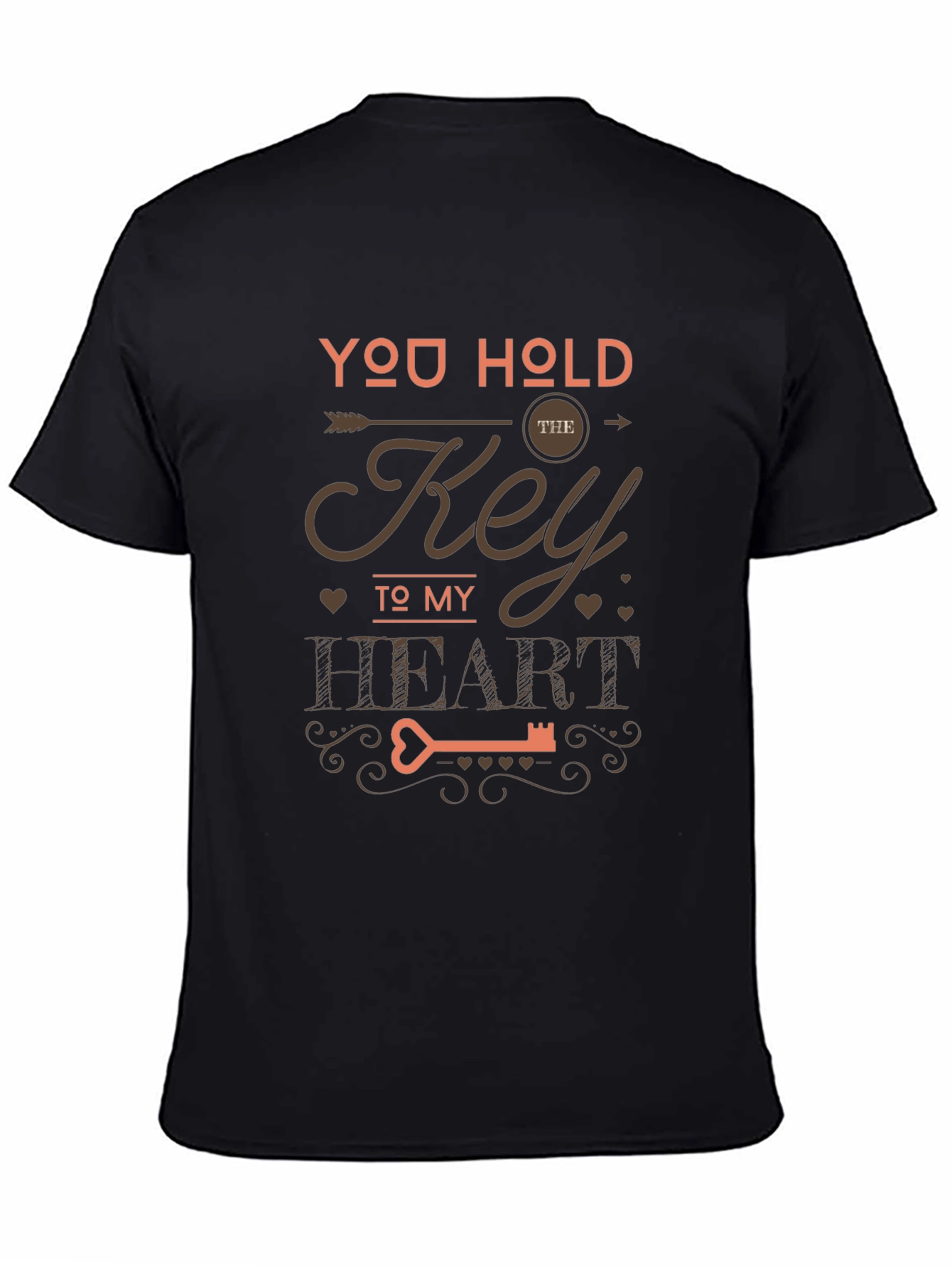 Black You Hold the Key to My Heart T-Shirt view 4