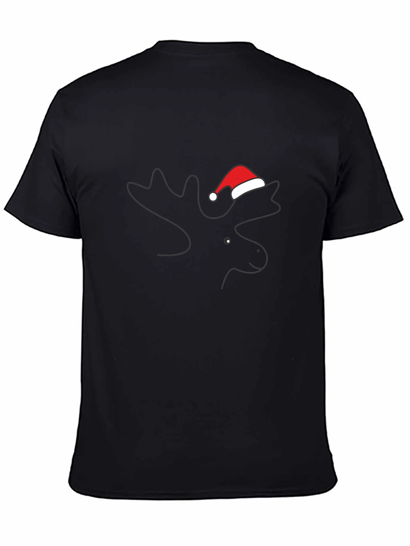 Black Festive Moose Tee - Holiday Style view 4