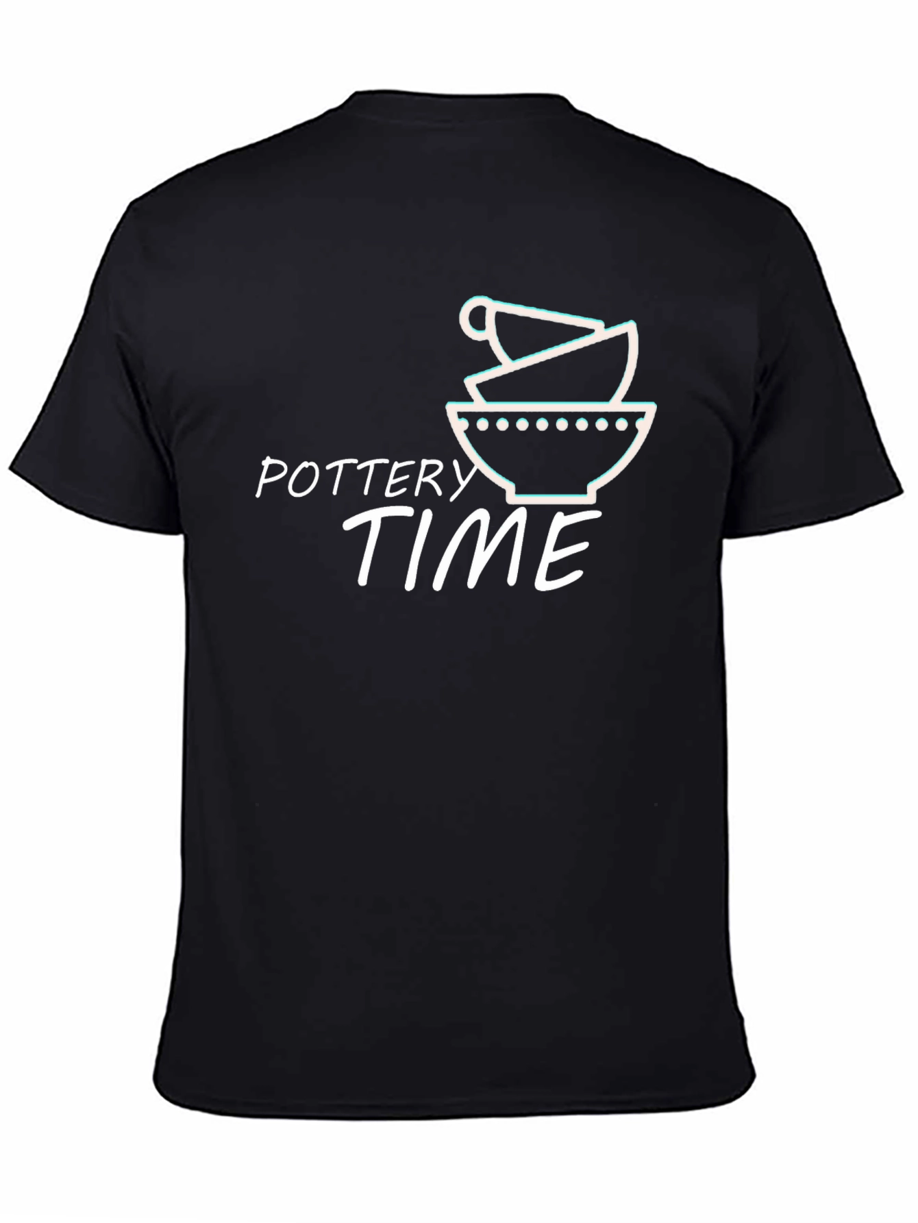 Black Pottery Time Graphic Tee - Black Cotton T-Shirt view 4