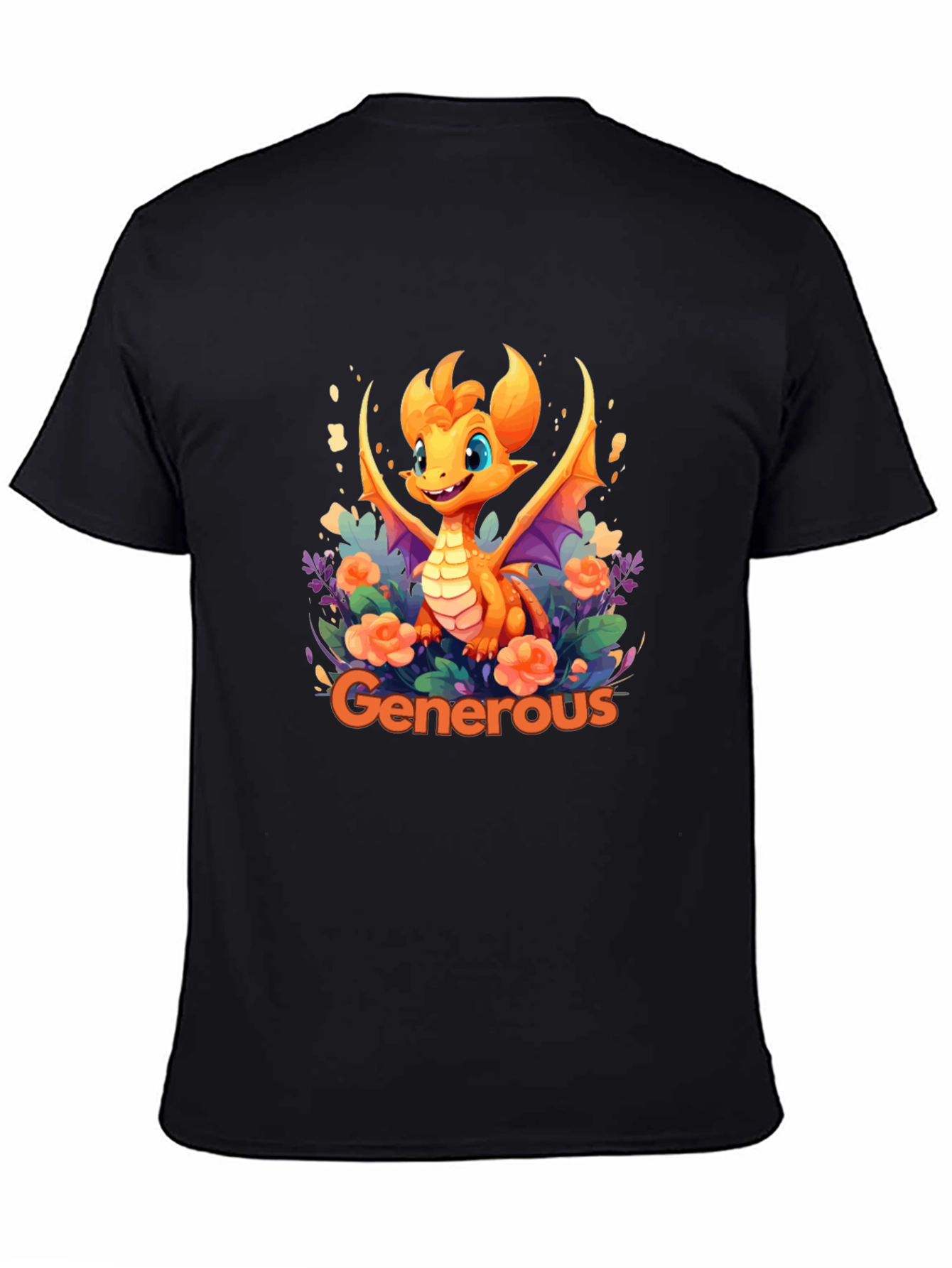 Black Generous Dragon Graphic T-Shirt view 4