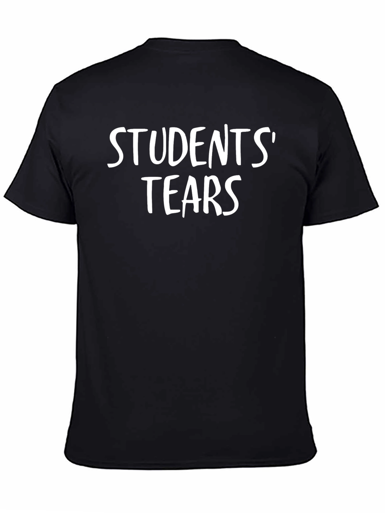 Black Students' Tears T-Shirt - Black Cotton Graphic Tee view 4