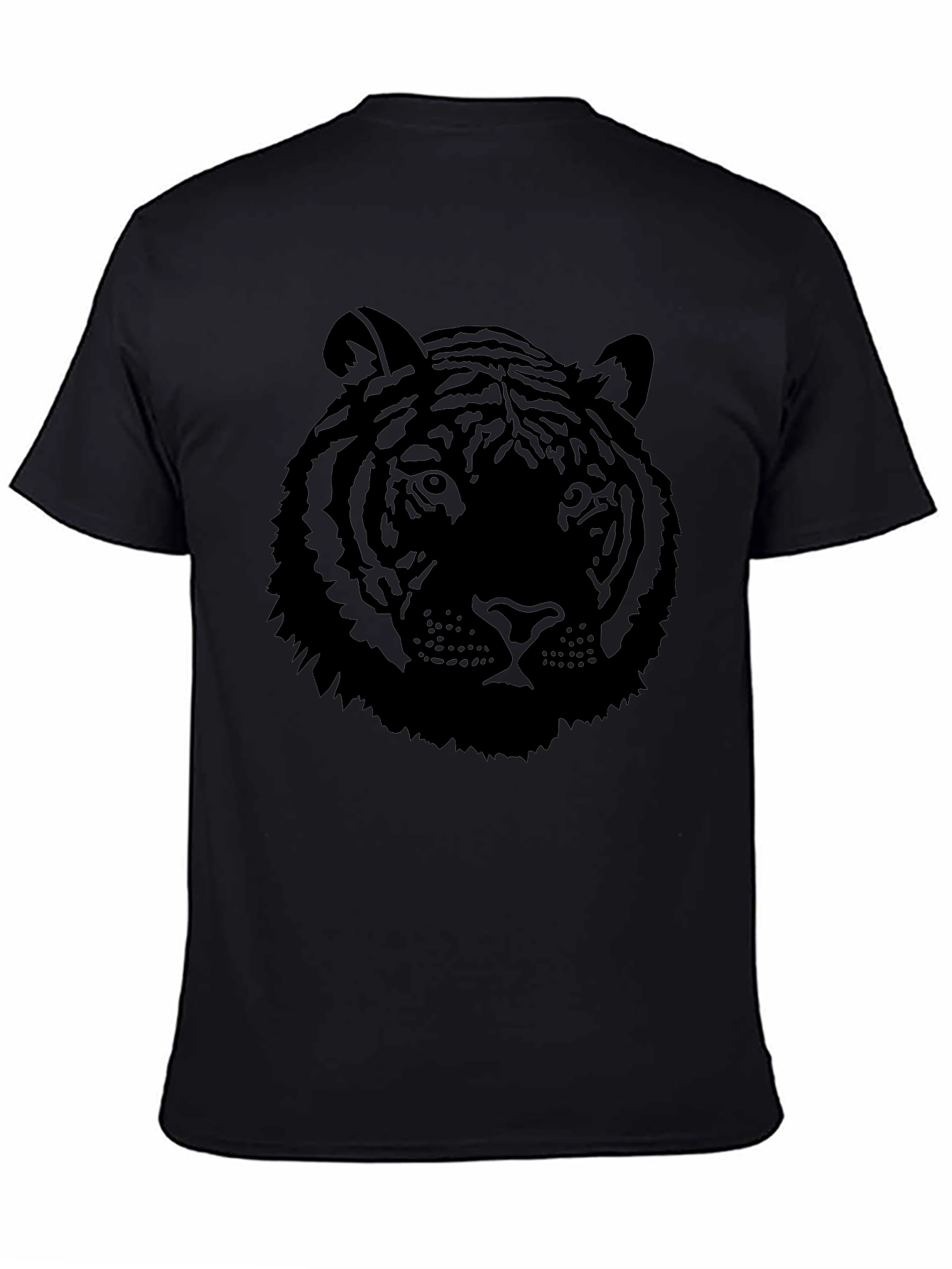 Black Men's Black Tiger Graphic T-Shirt view 4