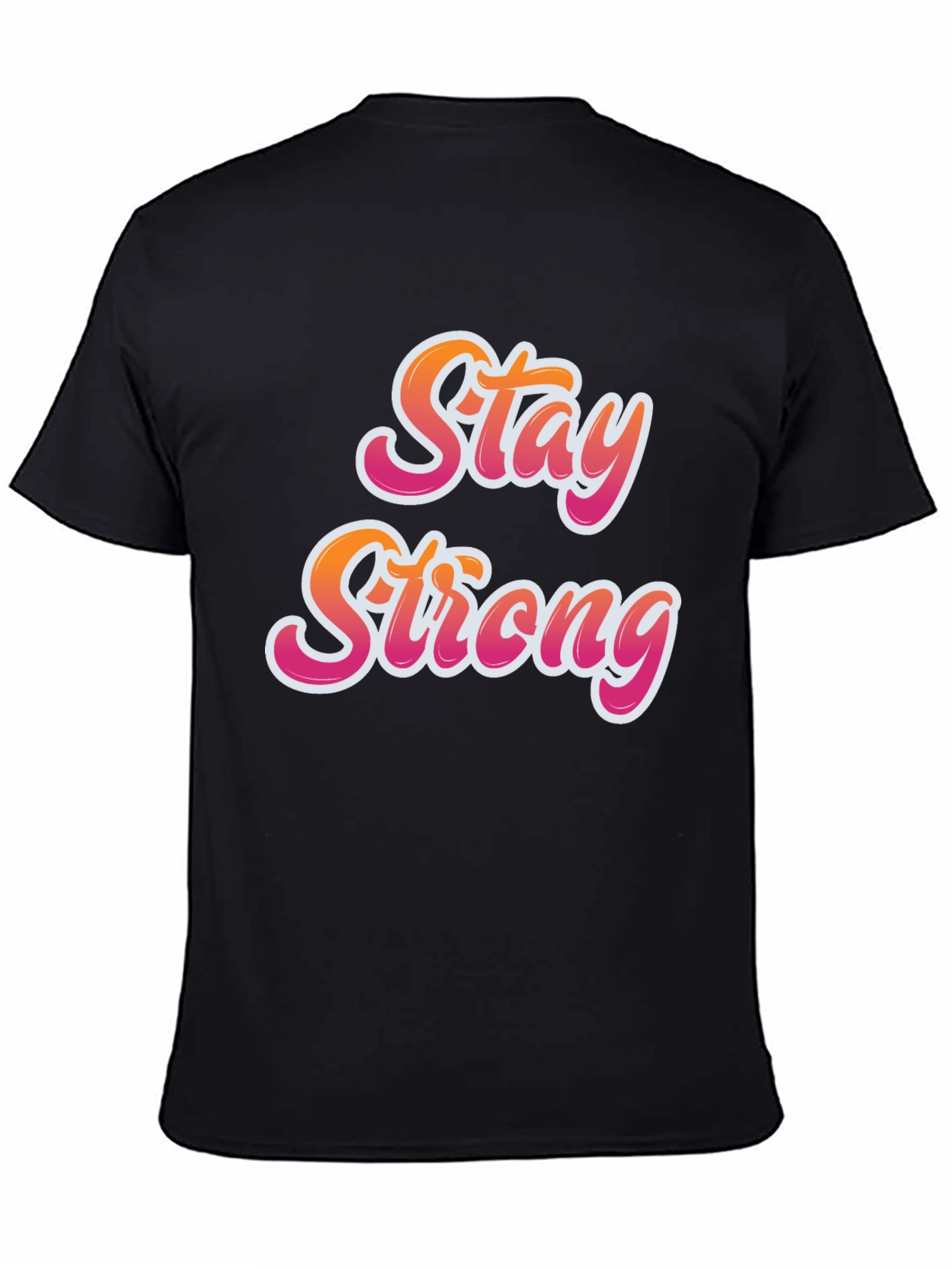 Black Stay Strong Graphic Tee - Black Cotton Comfort view 4