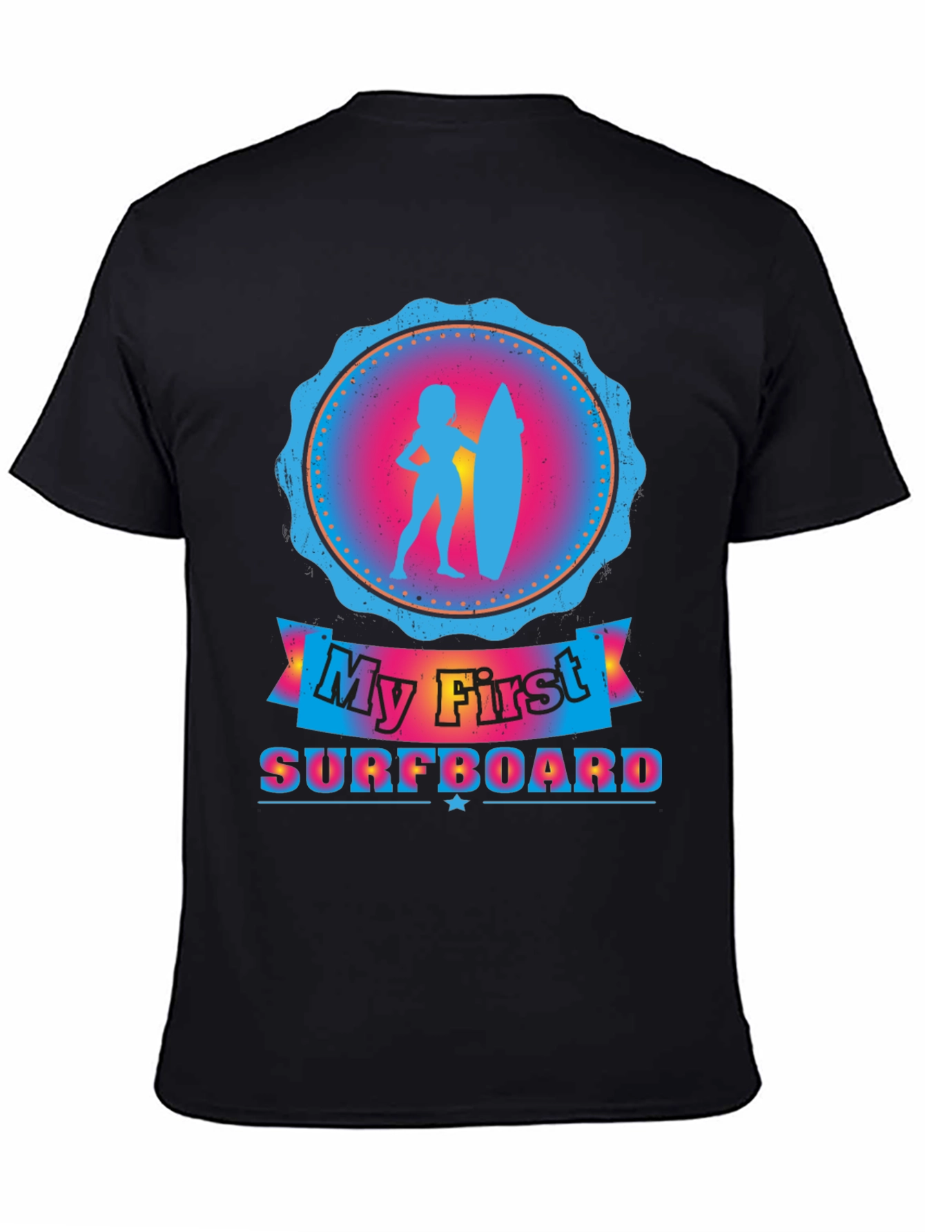 Black My First Surfboard Tee - Black view 4