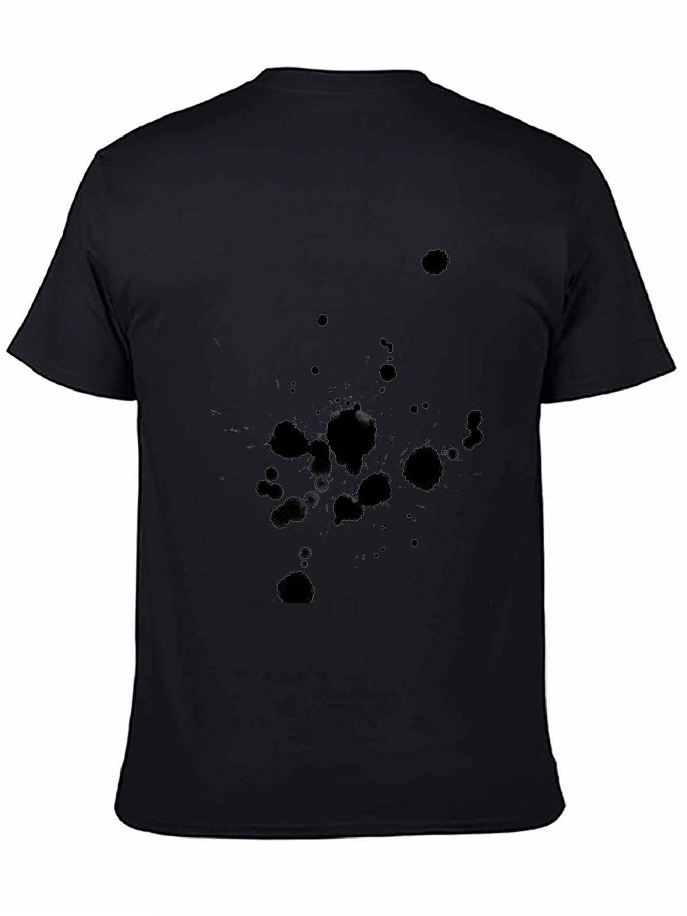 Black Black Splatter Graphic Tee - Men's Casual T-Shirt view 4
