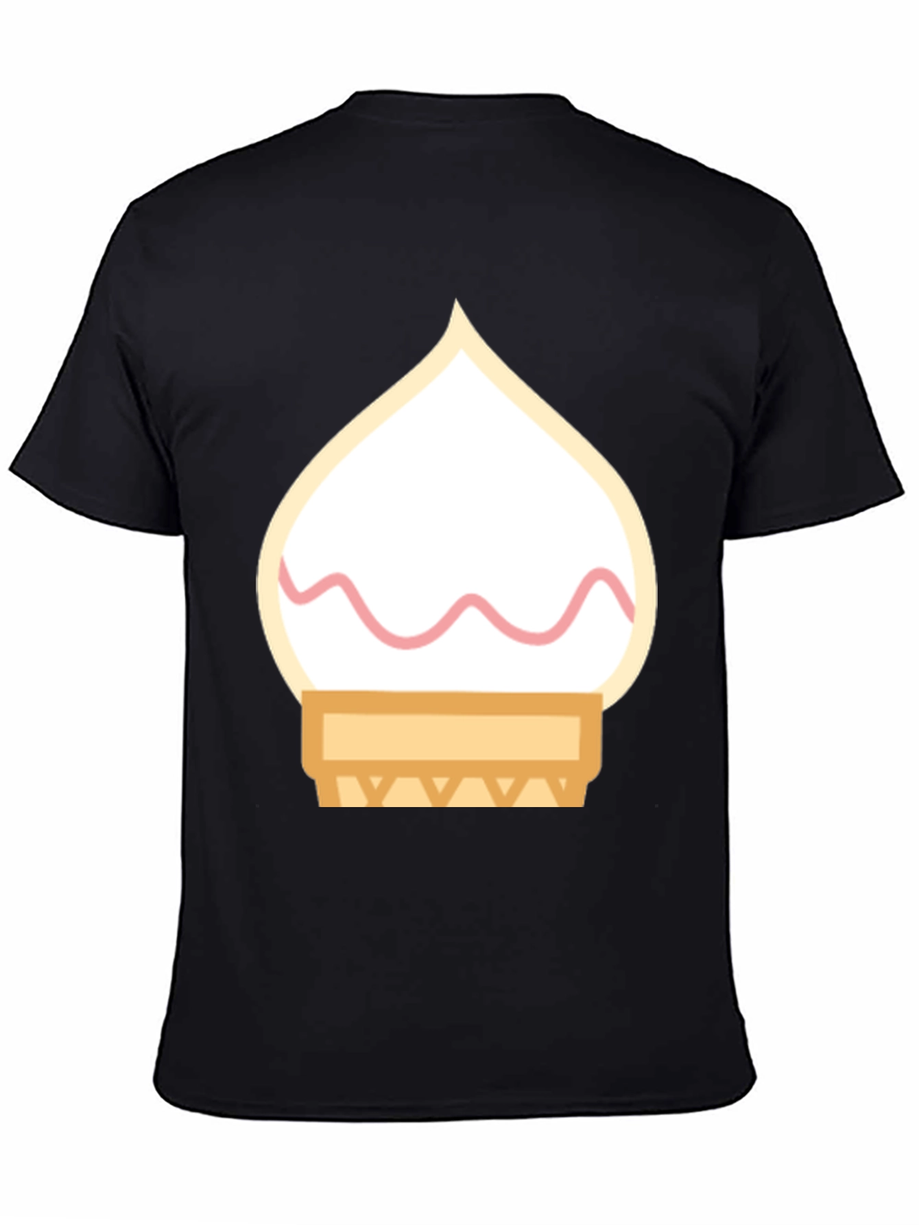 Black Ice Cream Cone Graphic Tee - Black Cotton T-Shirt view 4