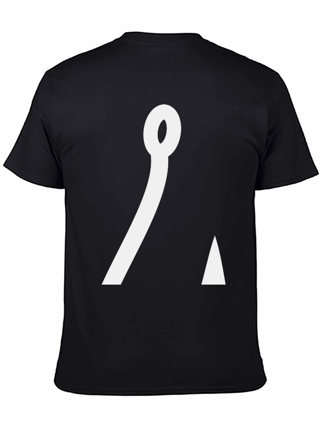 Black Minimalist Graphic Tee - Black Cotton Blend Shirt view 4