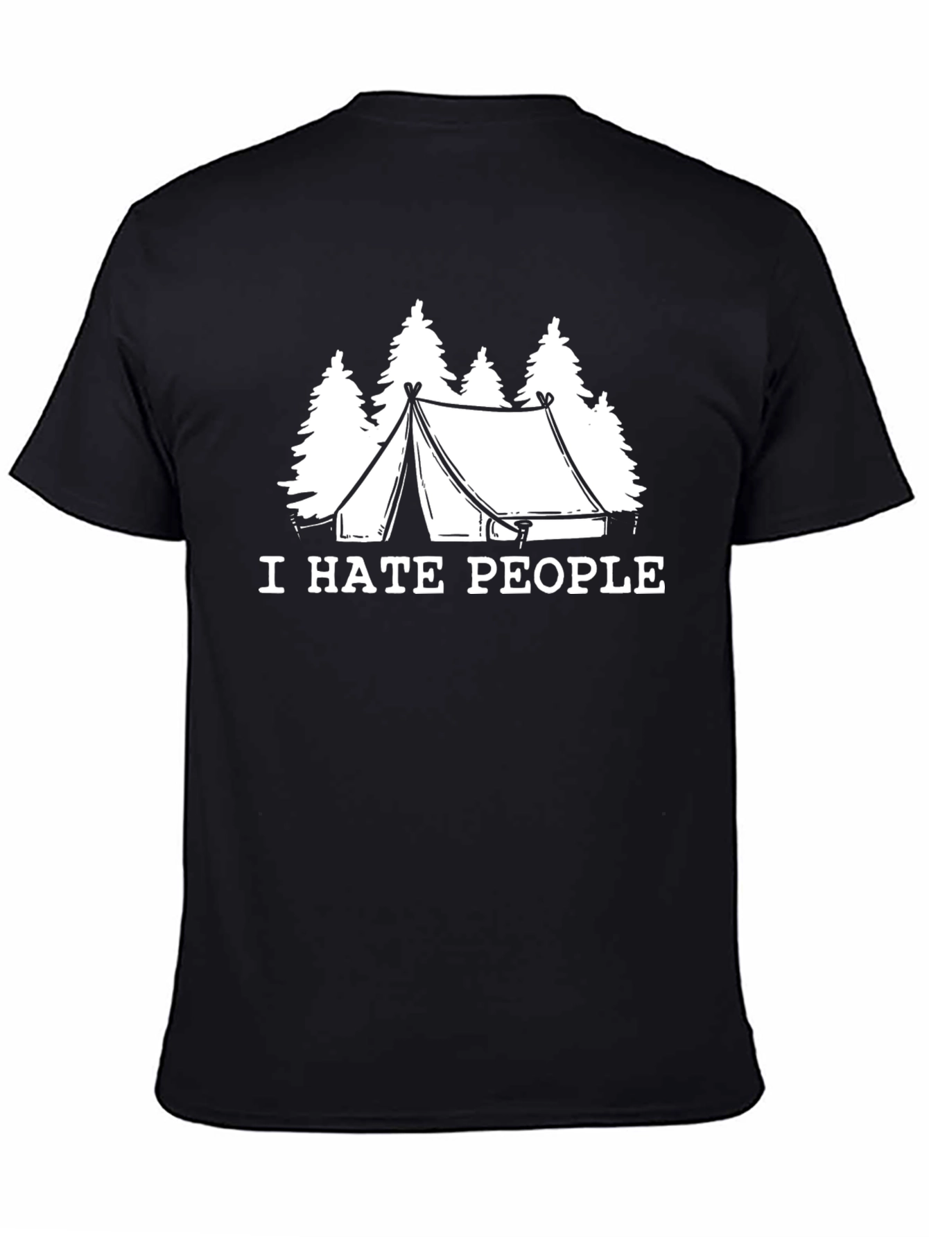 Black I Hate People Camping T-Shirt view 4
