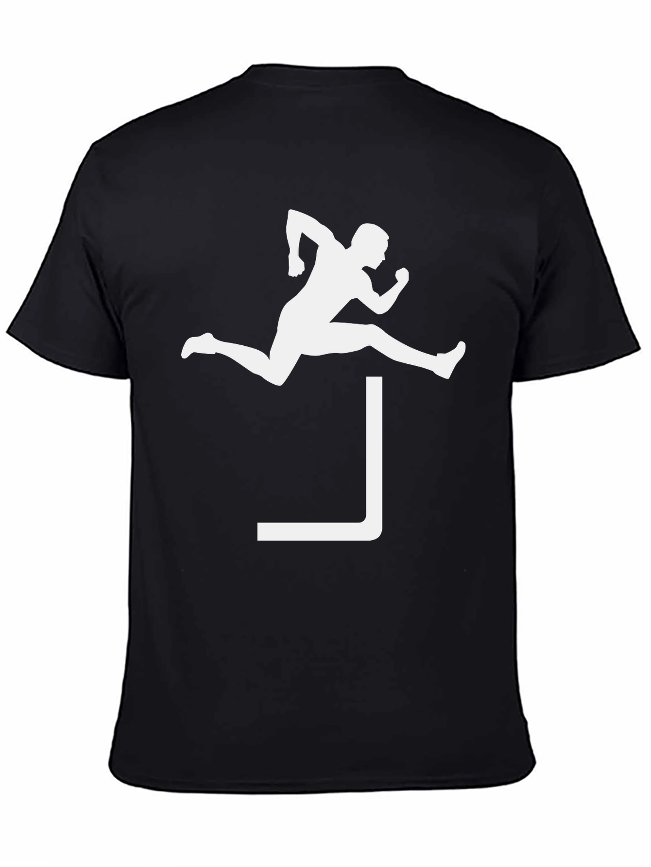 Black Hurdle Jumper Graphic Tee - Sporty Black T-Shirt view 4