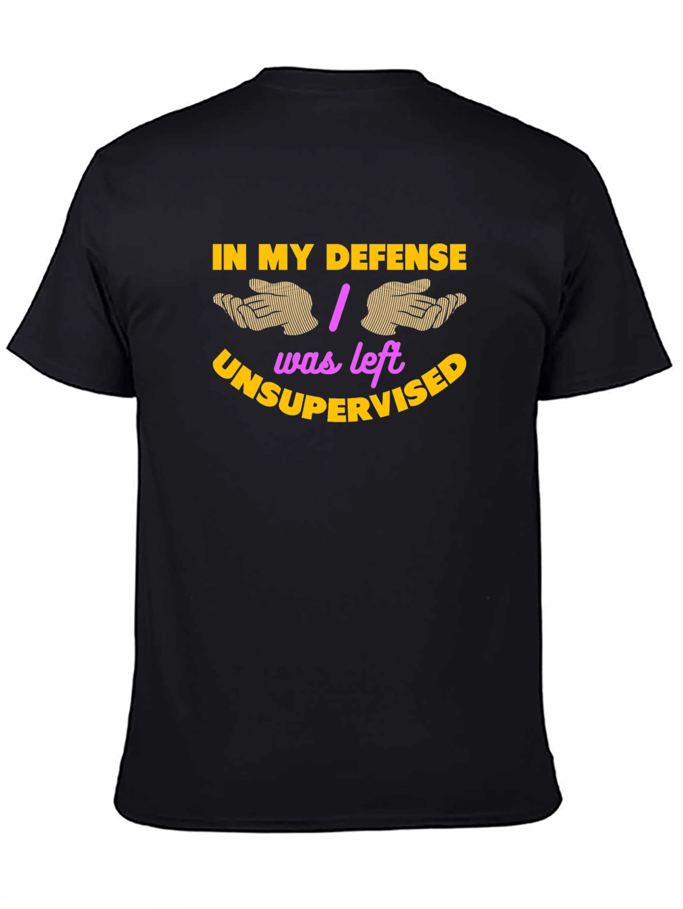 Black Funny In My Defense Unsupervised Graphic Tee view 4