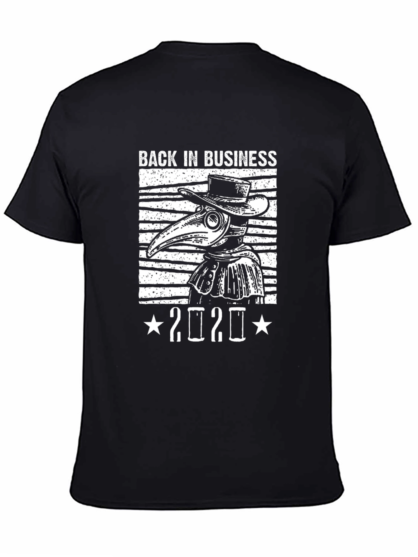 Black Back In Business Plague Doctor 2020 T-Shirt view 4