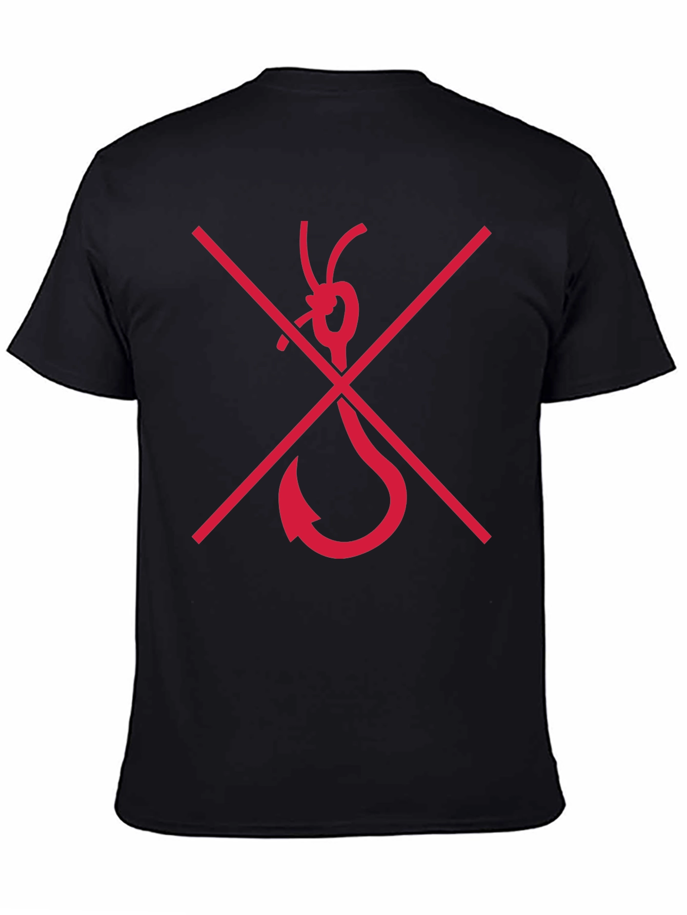 Black No Fishing Hook Graphic Tee - Black view 4