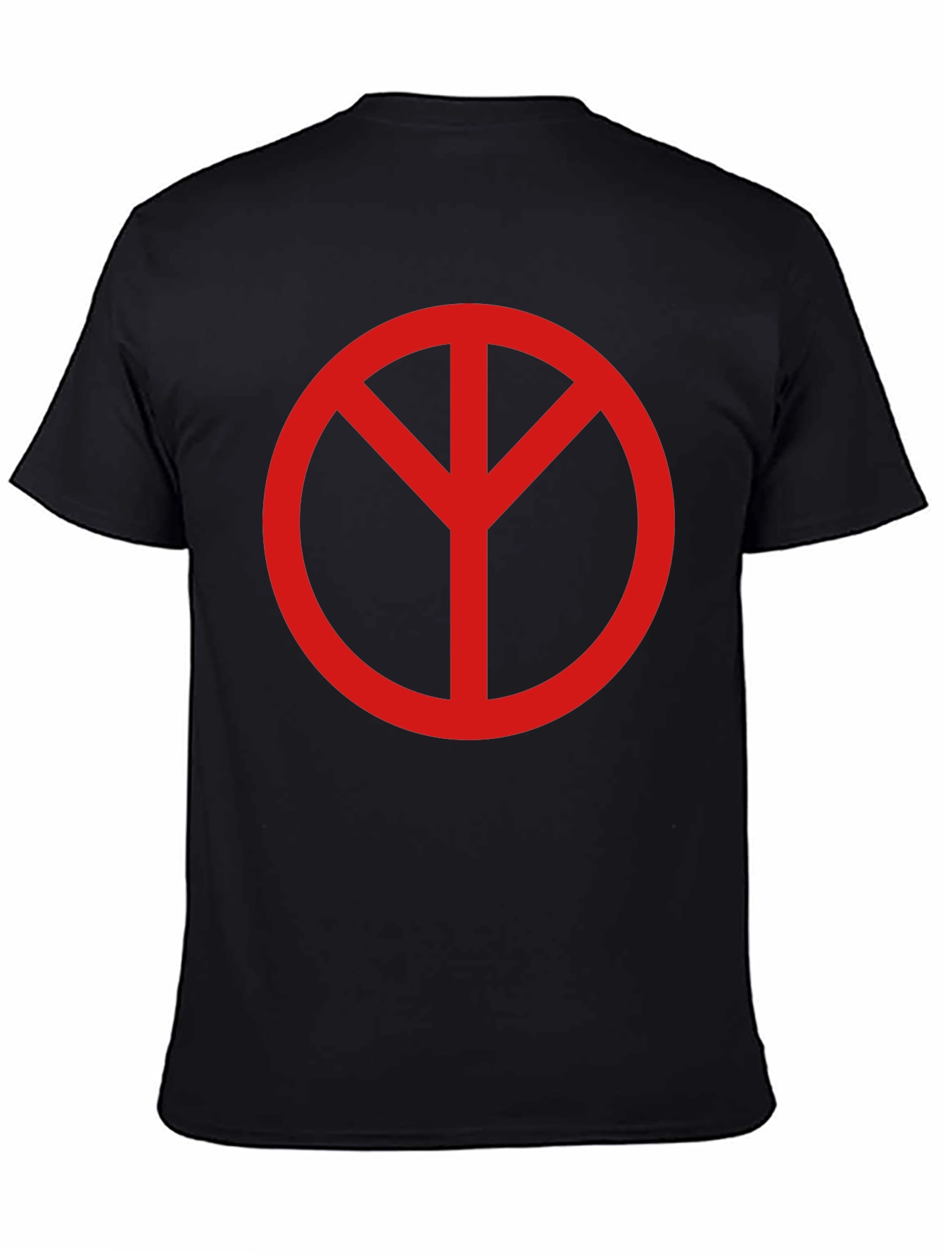 Black Peace Symbol Graphic Tee - Unisex Black T-Shirt view 4