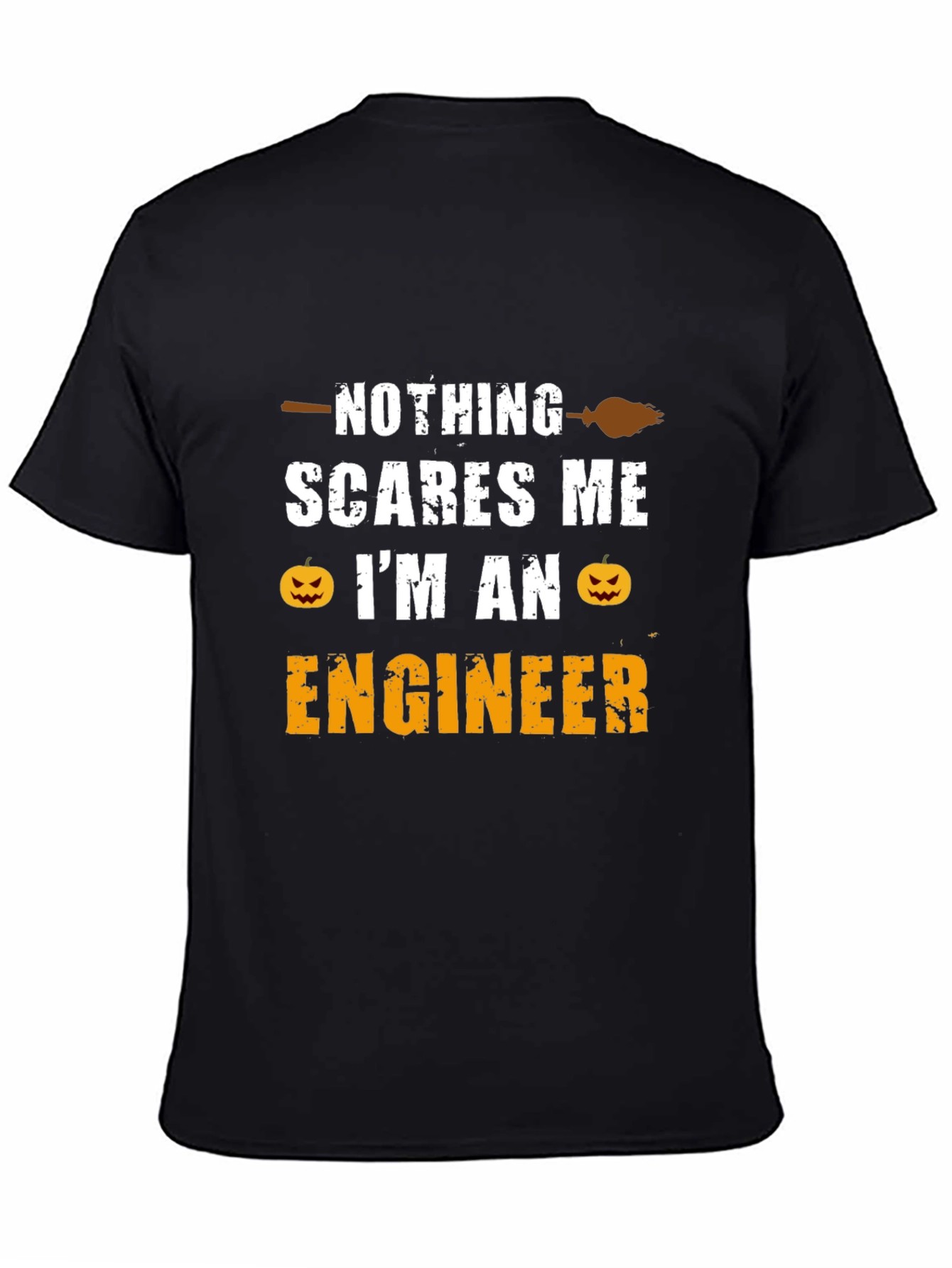 Black Nothing Scares Me I'm An Engineer T-Shirt view 4