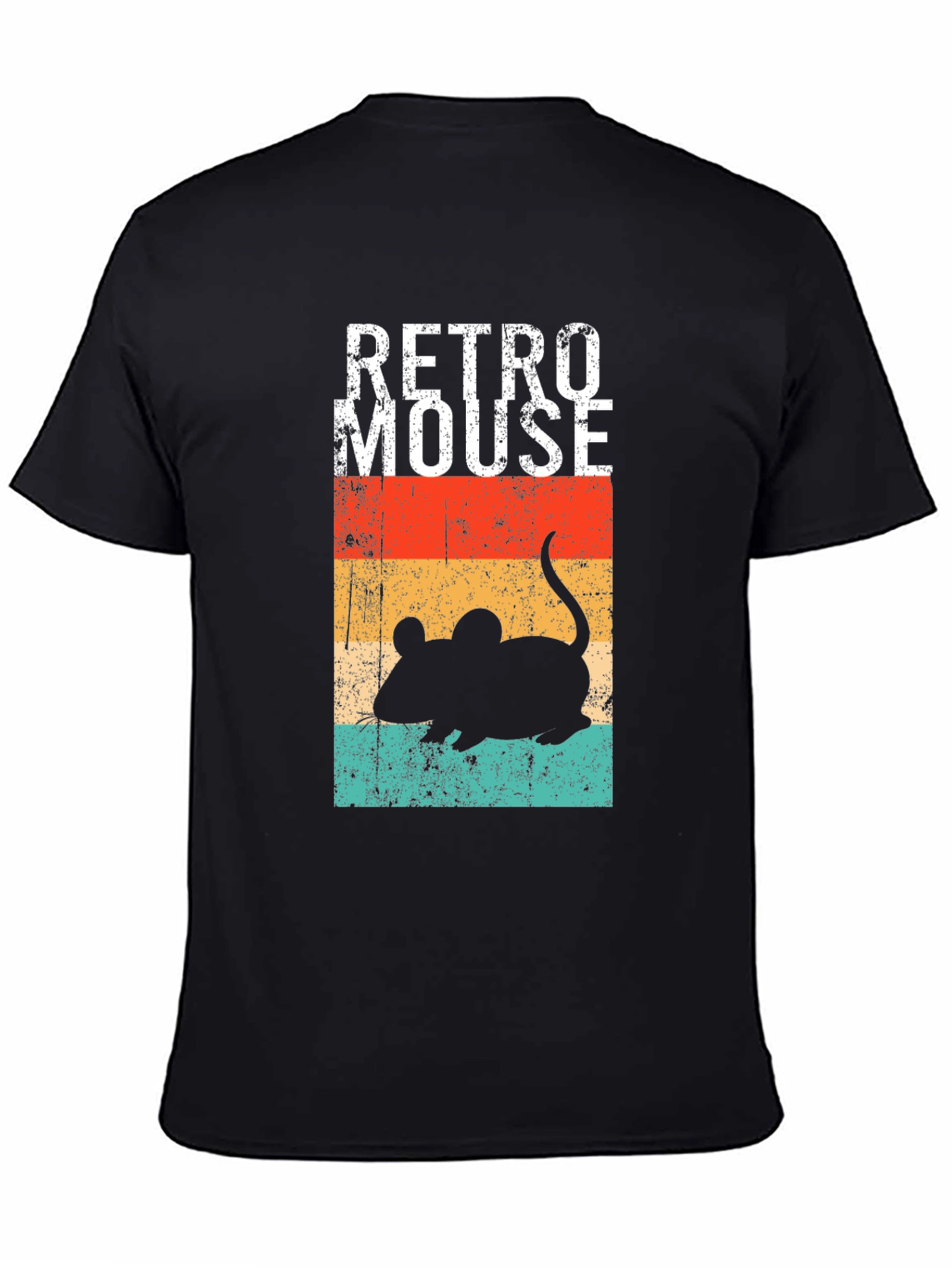 Black Retro Mouse Graphic T-Shirt - Vintage Style Tee view 4