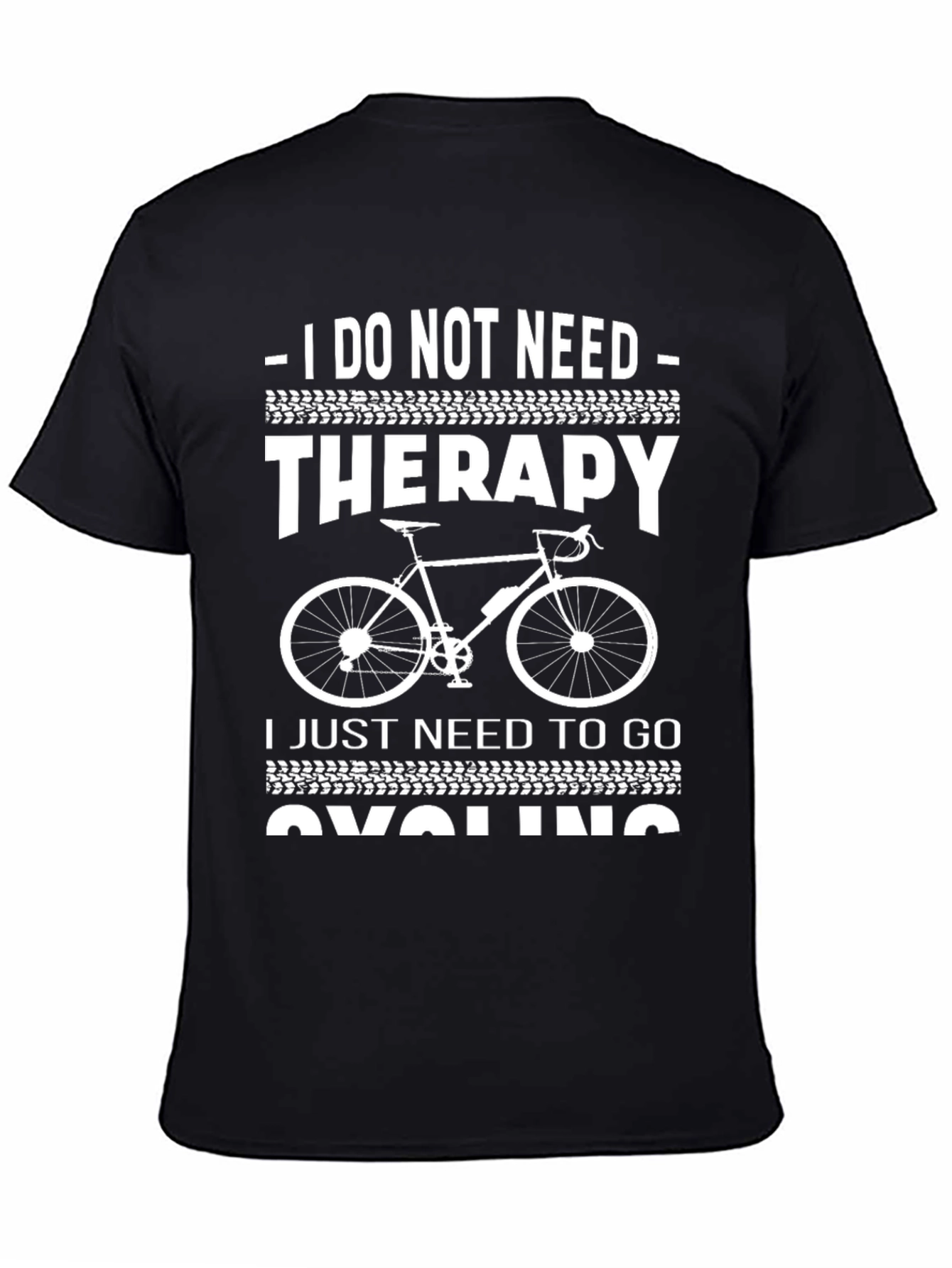 Black Cycling Therapy Graphic Tee view 4