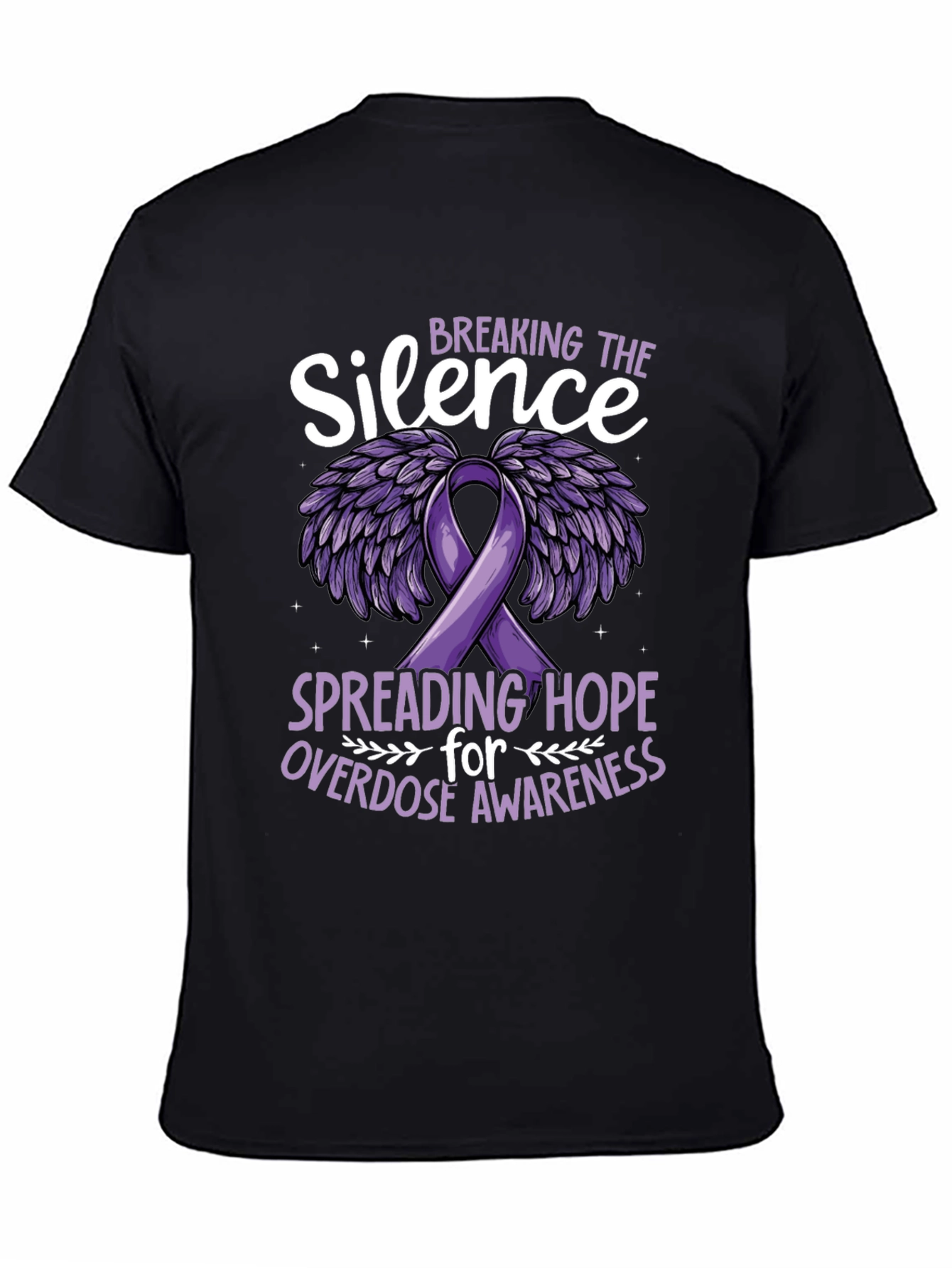 Black Breaking the Silence Overdose Awareness T-Shirt view 4