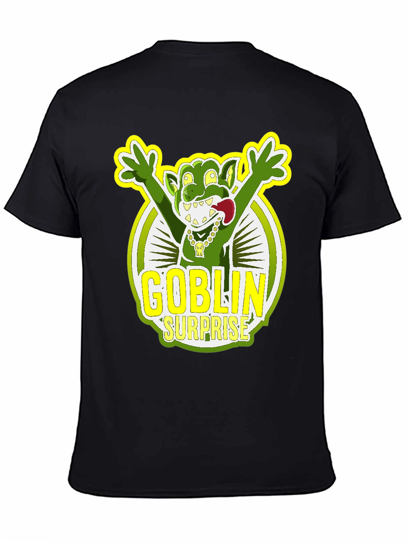 Black Goblin Surprise Graphic Tee - Black Crew Neck T-Shirt view 4