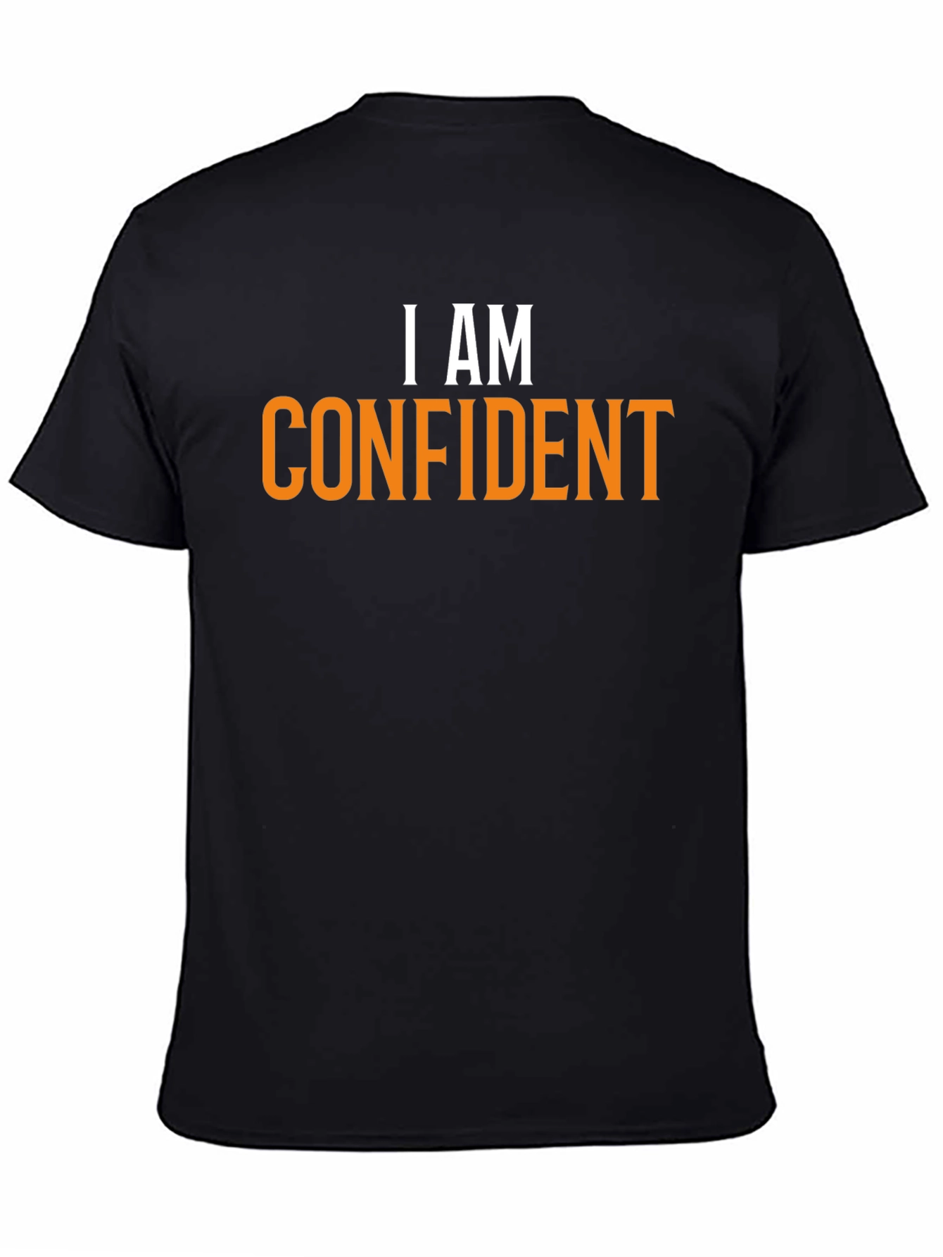 Black Confident Statement Tee - Black Cotton Crew Neck view 4