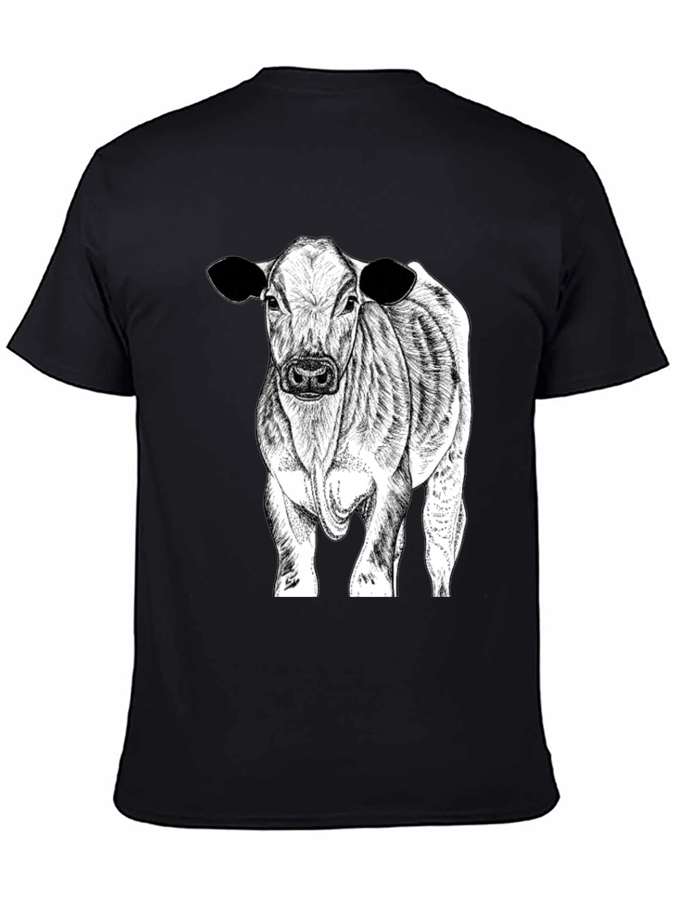 Black Cow Graphic Tee - Black Cotton Blend view 4