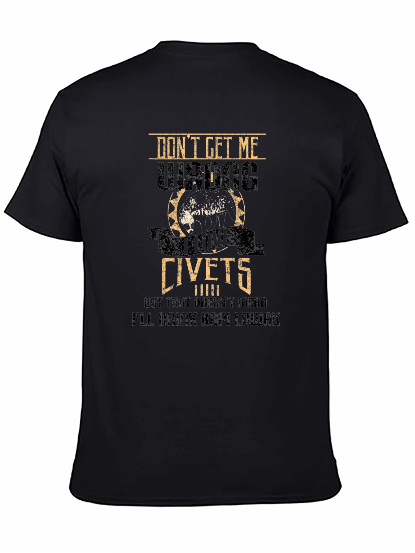 Black Civet Lover Graphic T-Shirt, Novelty Design view 4