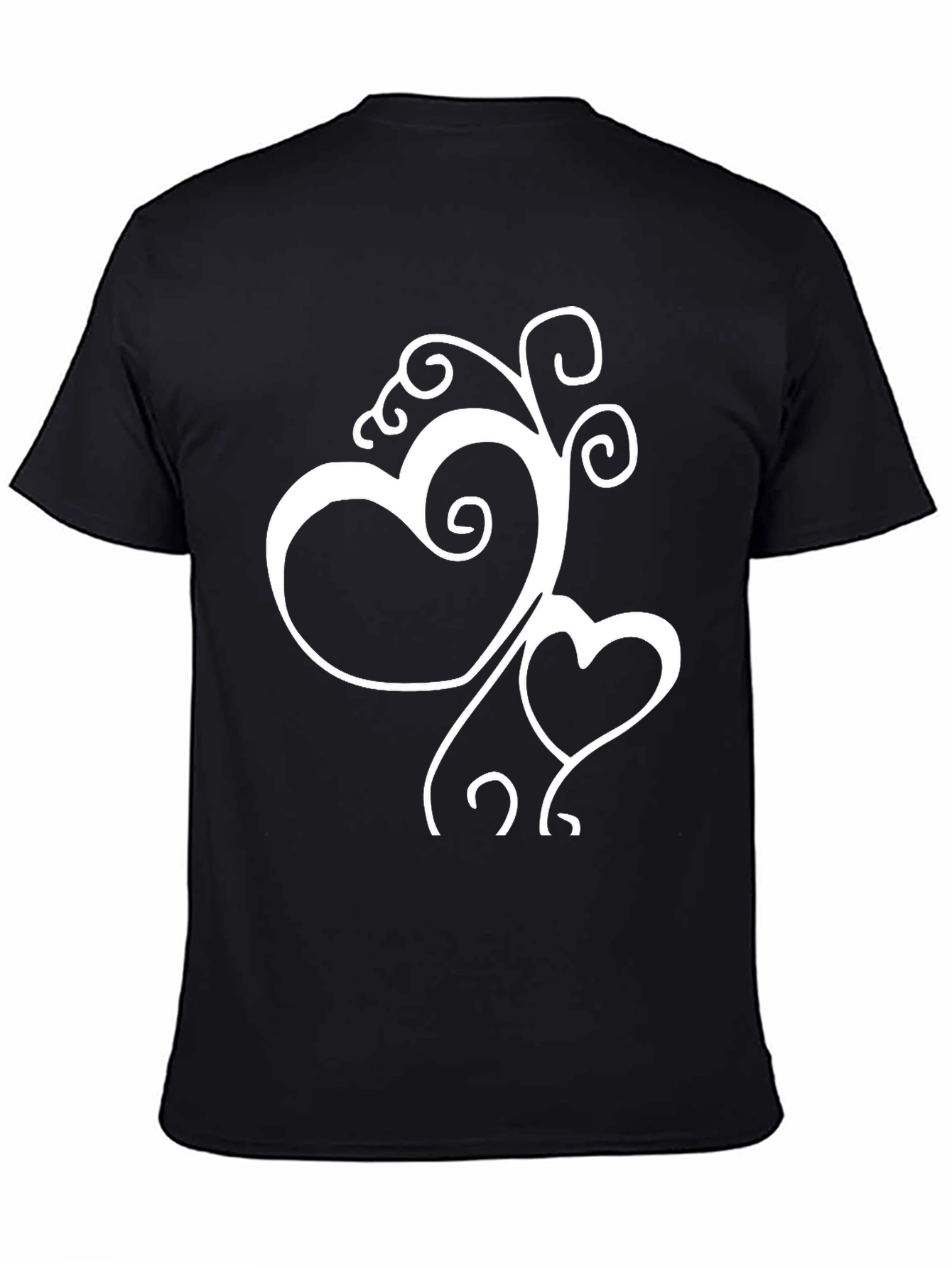 Black Heart Swirl Graphic Tee - Black Casual Shirt view 4