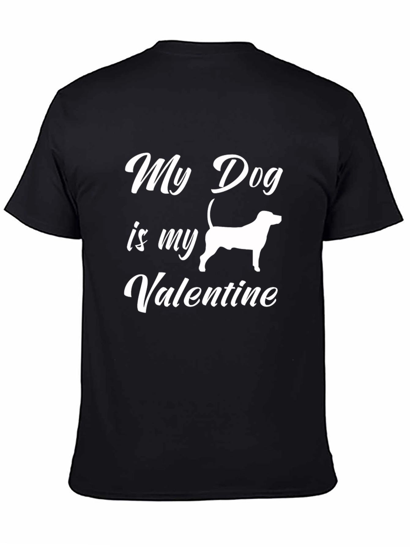 Black My Dog is My Valentine Black T-Shirt view 4