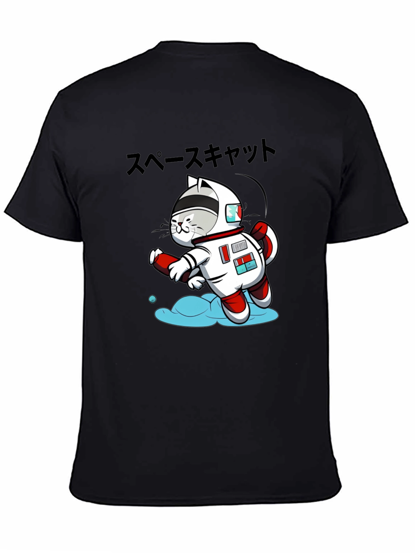 Black Space Cat T-Shirt view 4