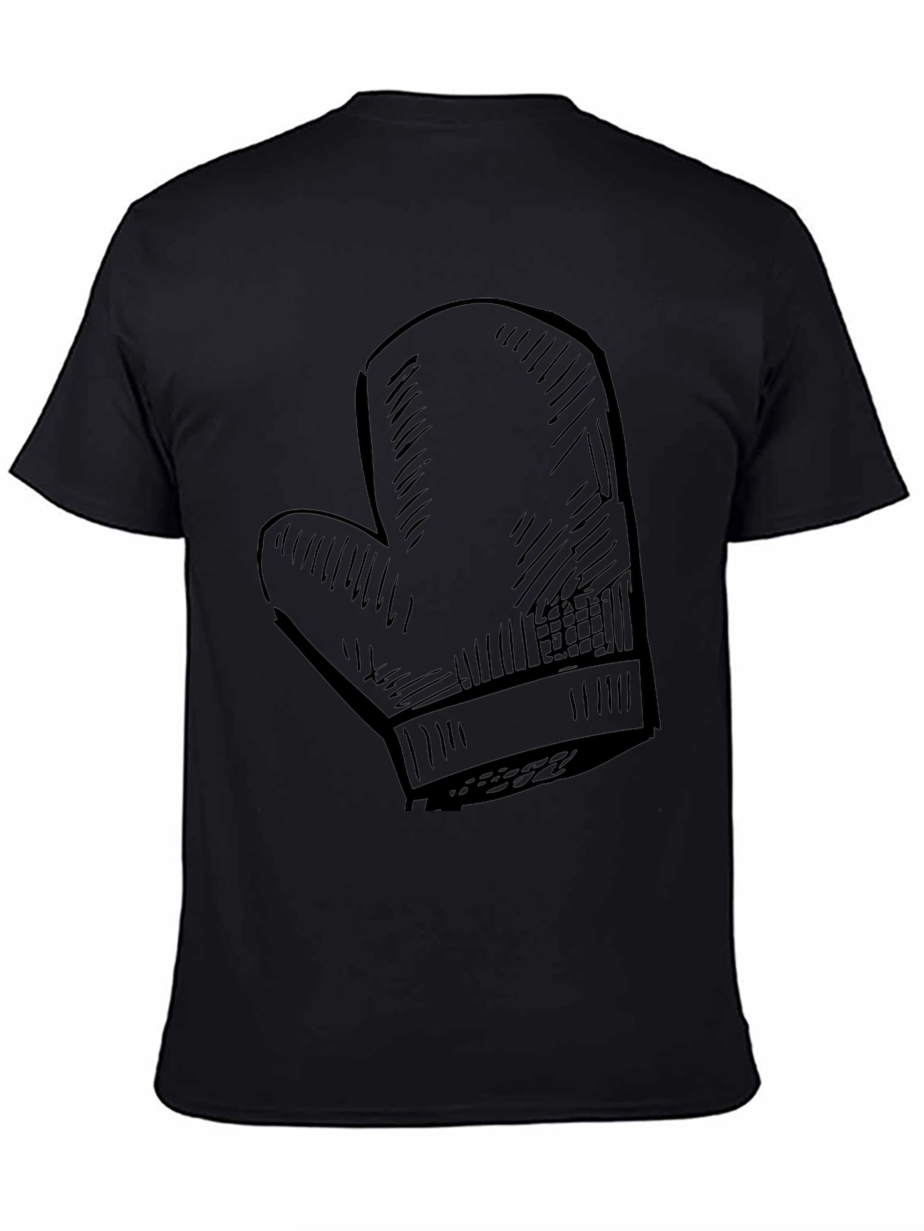 Black Chef's Oven Mitt Graphic Tee - Black Cotton T-Shirt view 4