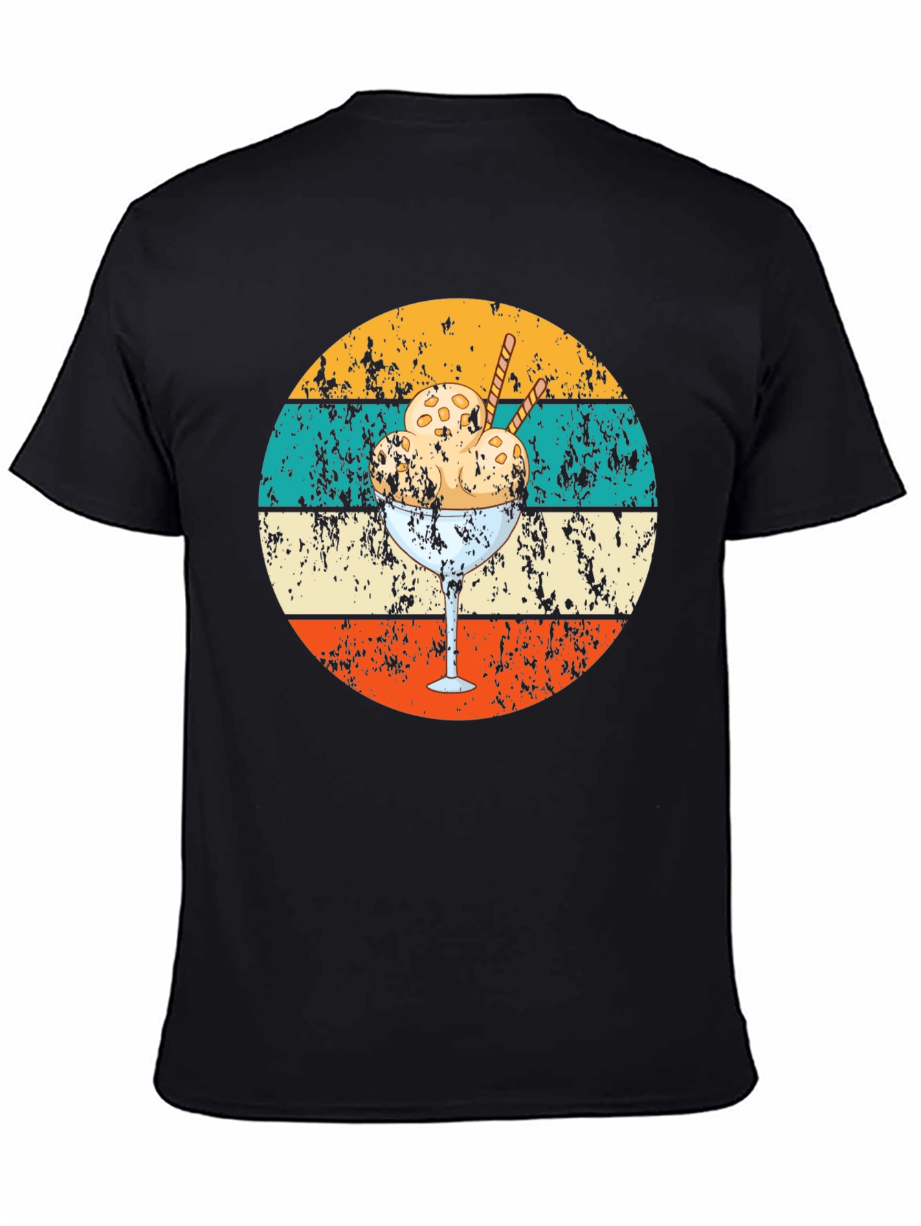 Black Retro Ice Cream T-Shirt - Cool Summer Style view 4