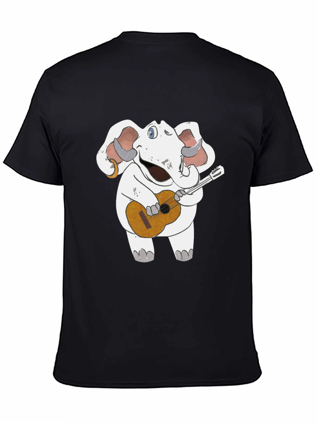 Black Elephant Guitar Player T-Shirt view 4
