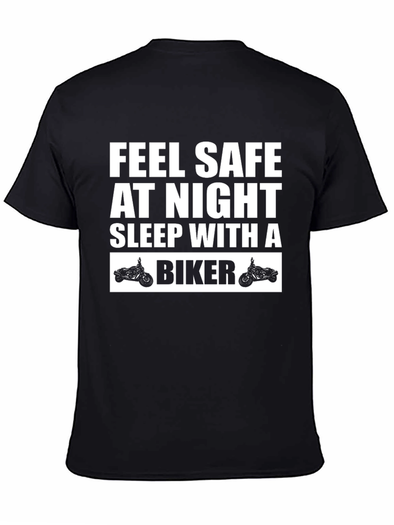 Black Feel Safe Biker Graphic Tee - Soft Cotton Blend view 4