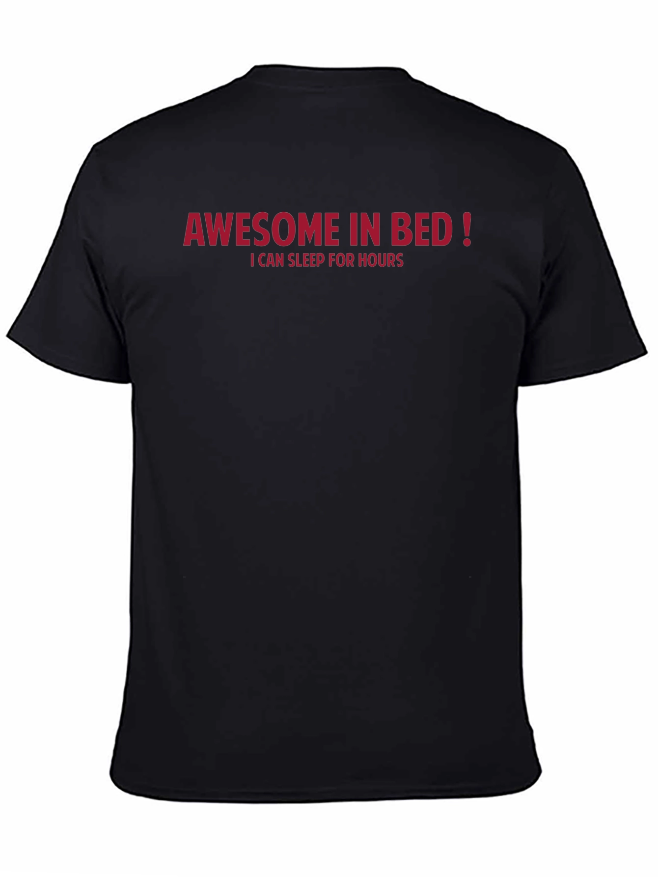 Black Awesome In Bed T-Shirt - Funny Sleep Tee view 4