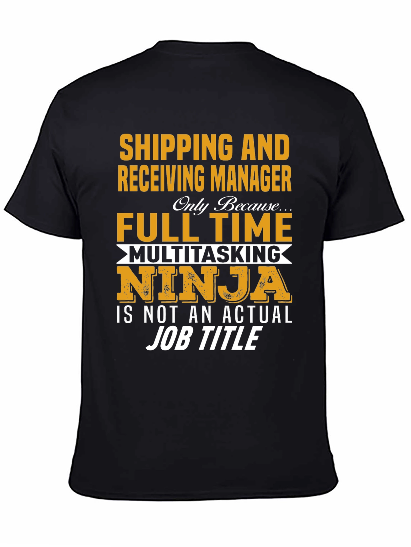 Black Shipping Manager Ninja Graphic Tee view 4