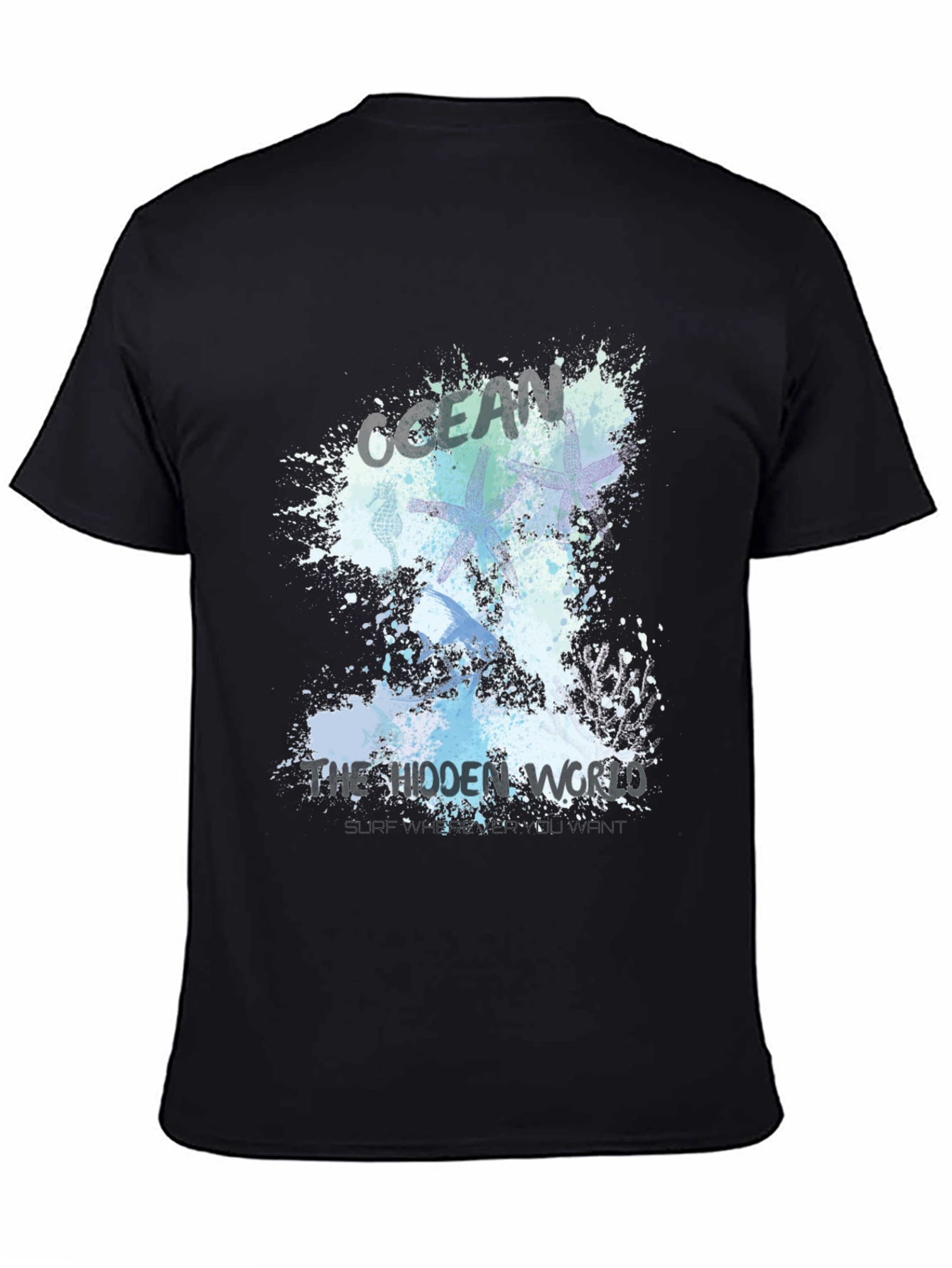 Black Ocean Hidden World Black Graphic Tee view 4