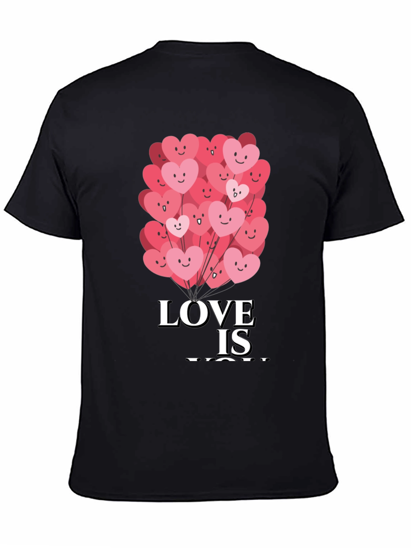 Black Love Is You Graphic Tee - Valentine's Day Shirt view 4