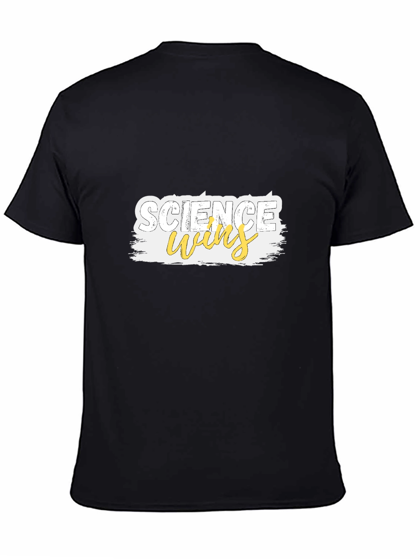 Black Science Wins Graphic T-Shirt - Black Cotton Tee view 4