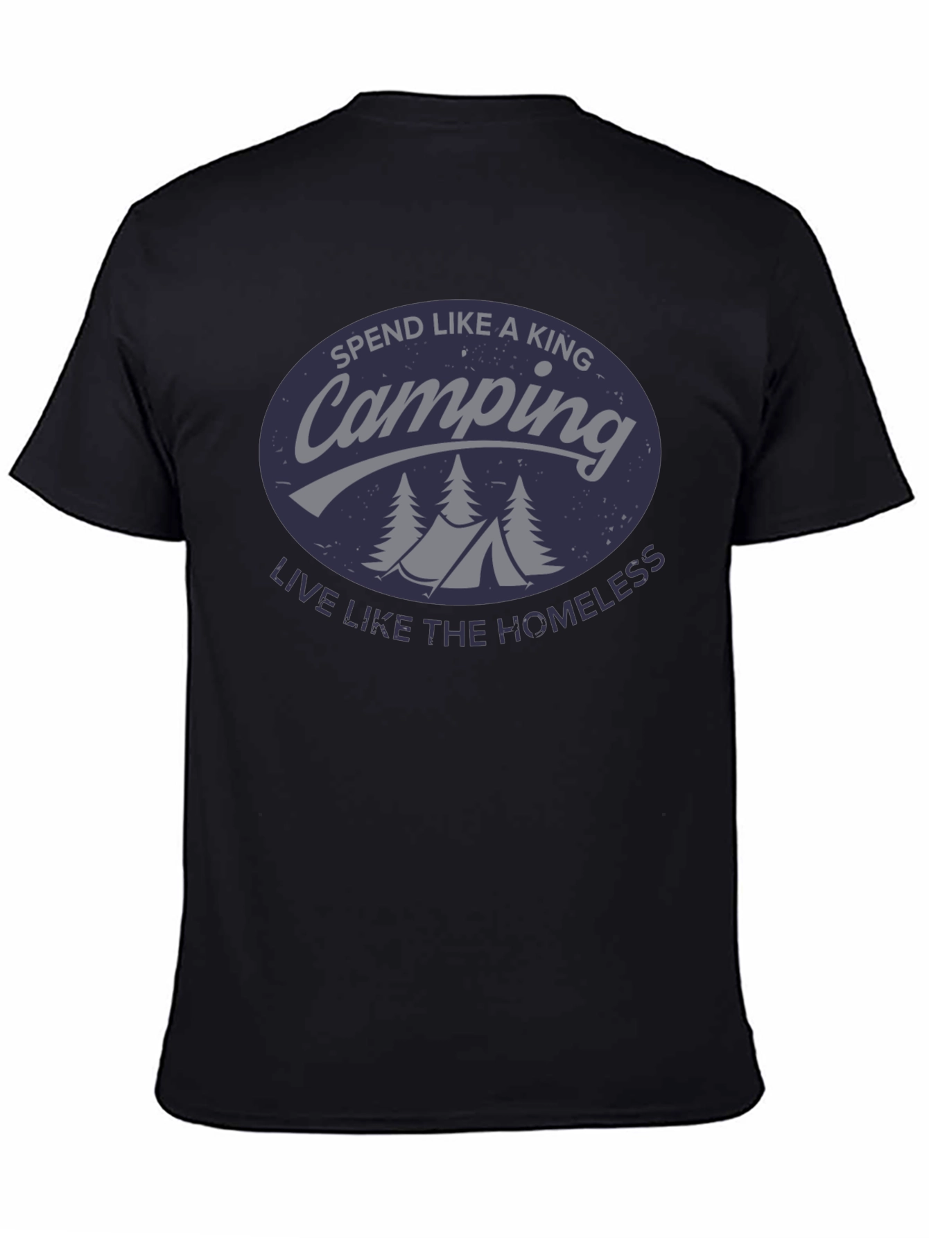 Black Camping King T-Shirt - Funny Outdoor Adventure Tee view 4